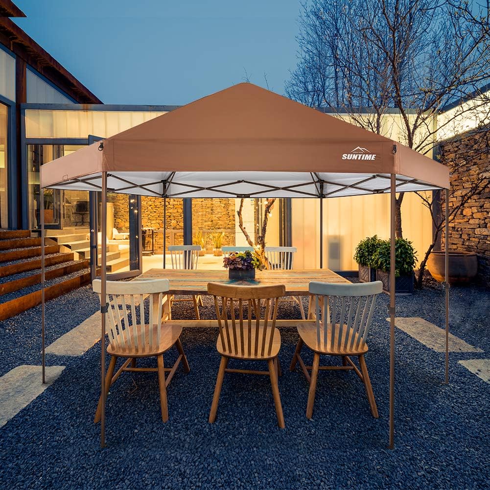 OUTDOOR LIVING SUNTIME Gazebo hexagonal para patio al aire libre, toldo instantáneo emergente, carpa de campaña para fiesta de jardín, patio