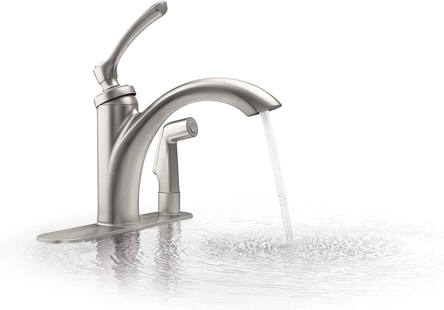 Kohler K-R29671-VS Linwood – Grifo para fregadero de cocina, acero inoxidable vibrante