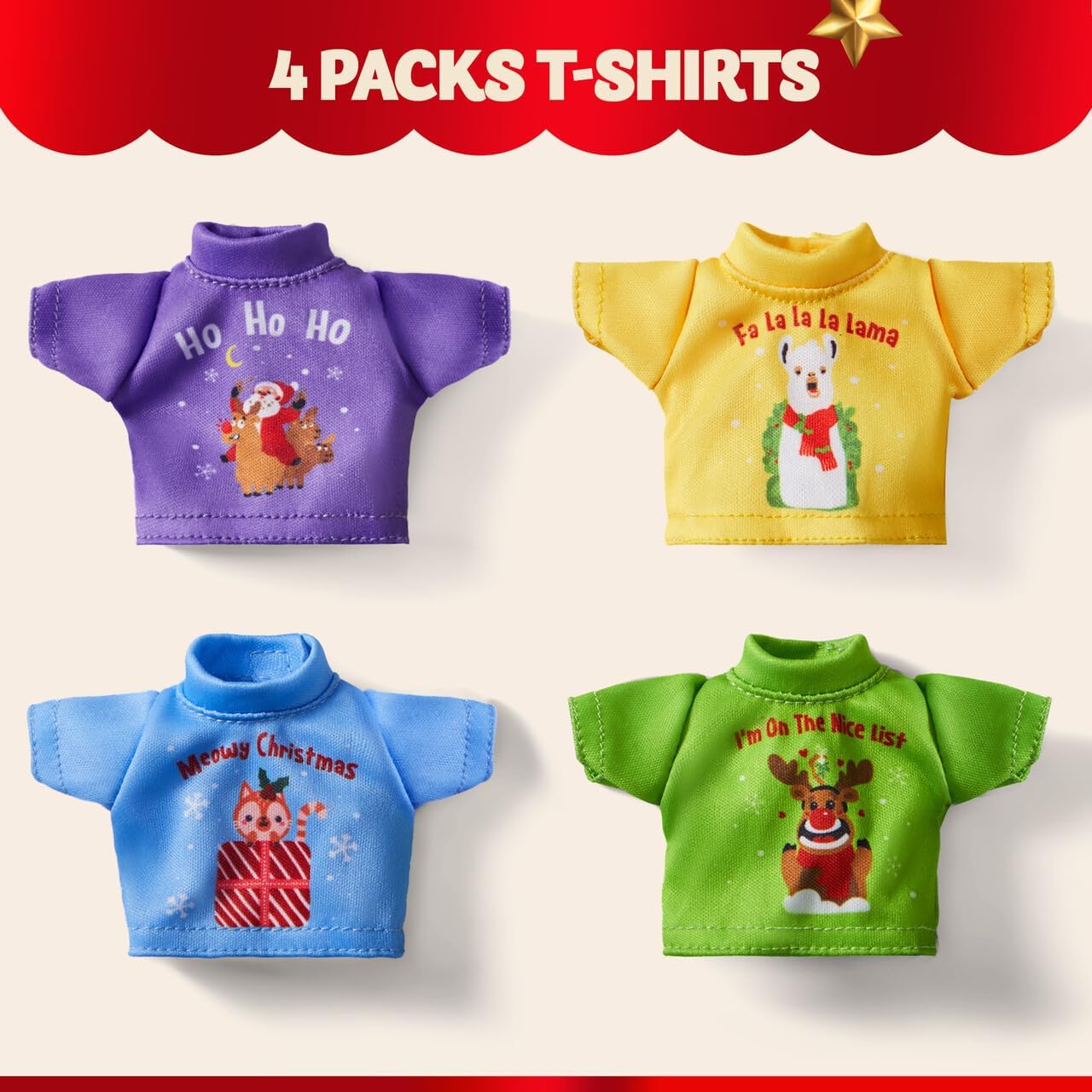 JOYIN 4 paquetes de ropa de Navidad para muñeca, elegante conjunto de ropa de muñeca, decoraciones navideñas y especiales de vacaciones