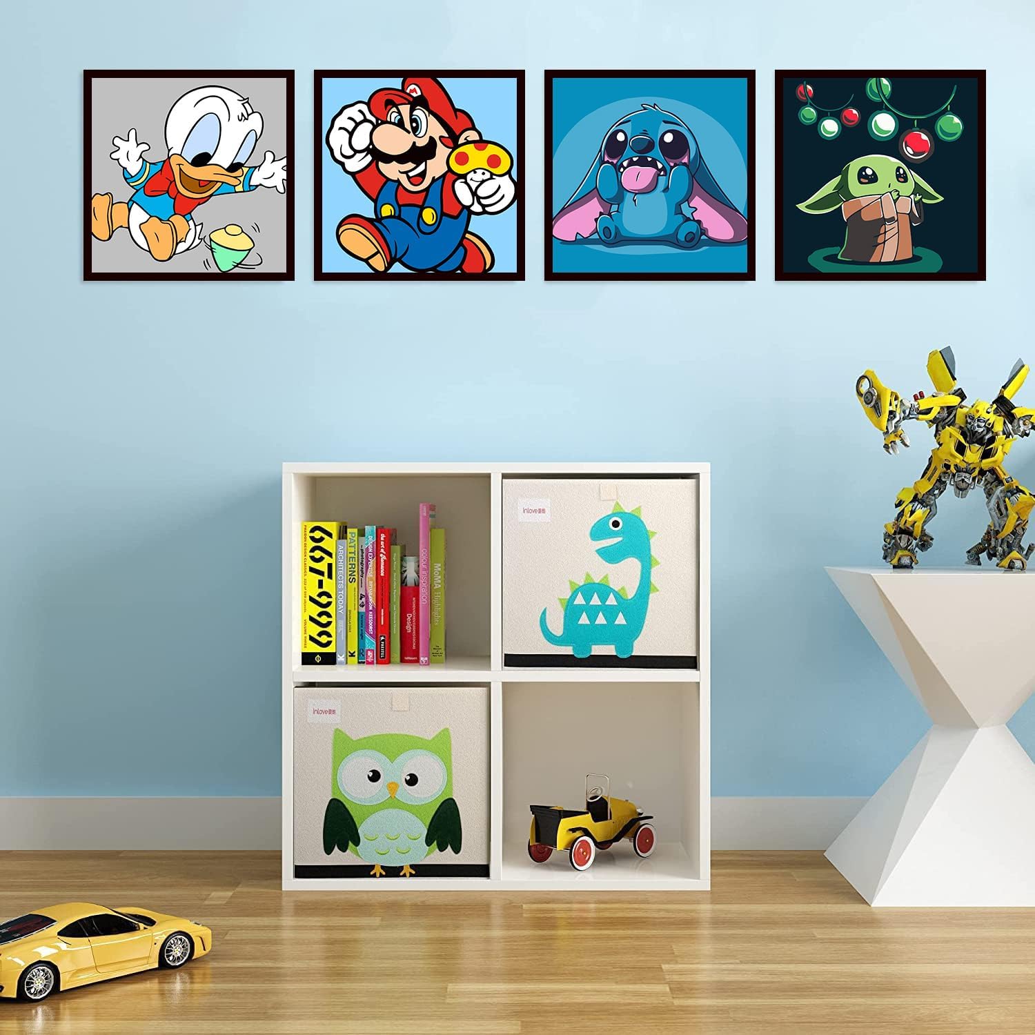tigdtiu Paquete de 4 pinturas por números para niños, dibujos animados, pintura por números para niños de 4 a 8 a 12 años, pintura acrílica fácil de