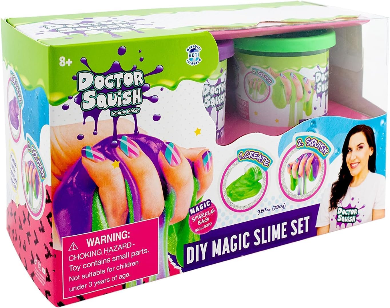 Juego de slime mágico de bricolaje, verde y morado, 1 unidad (paquete de 1)