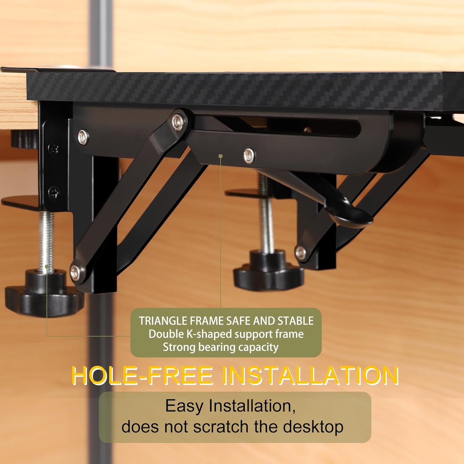 MOOACE Bandeja extensora de escritorio, estante ergonómico para reposamuñecas, soporte de brazo plegable para codo en la bandeja del reposabrazos de