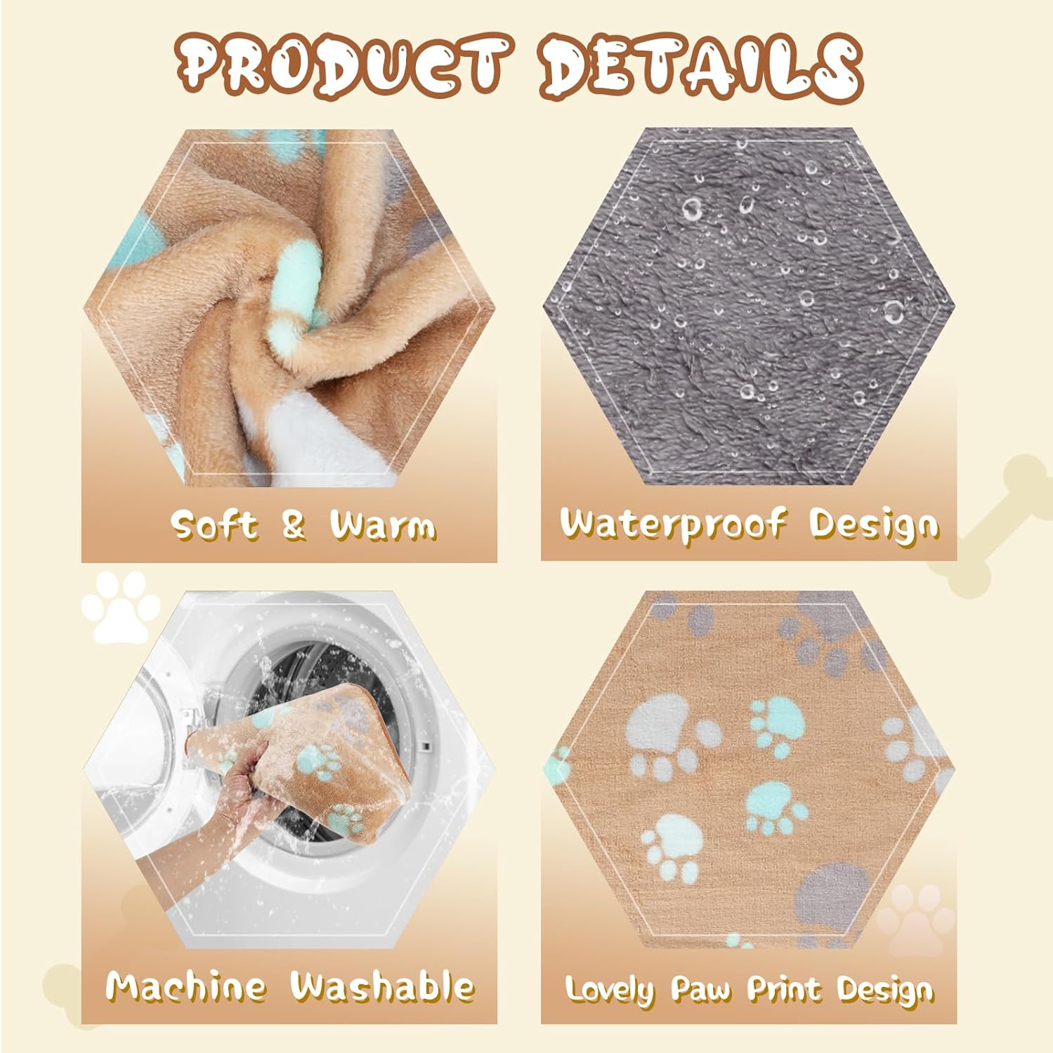 YUEPET Mantas impermeables para perros, paquete de 2 mantas lavables para perros para la cama, sofá, protector de forro polar de franela para