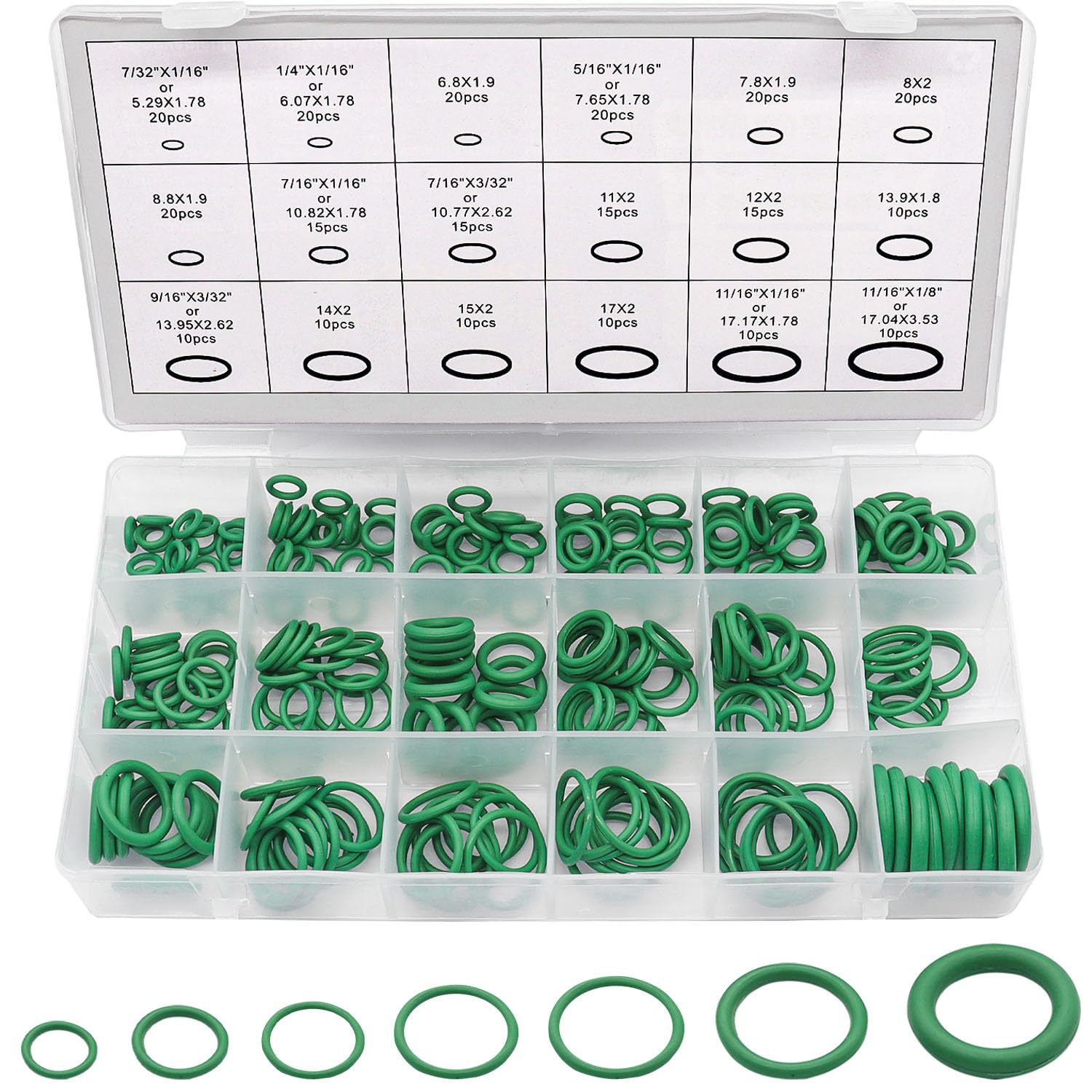 Taiss Kit de reparación de aire acondicionado para automóvil, 270 piezas de juntas tóricas + 40 unidades de núcleo de válvula de AC surtido con