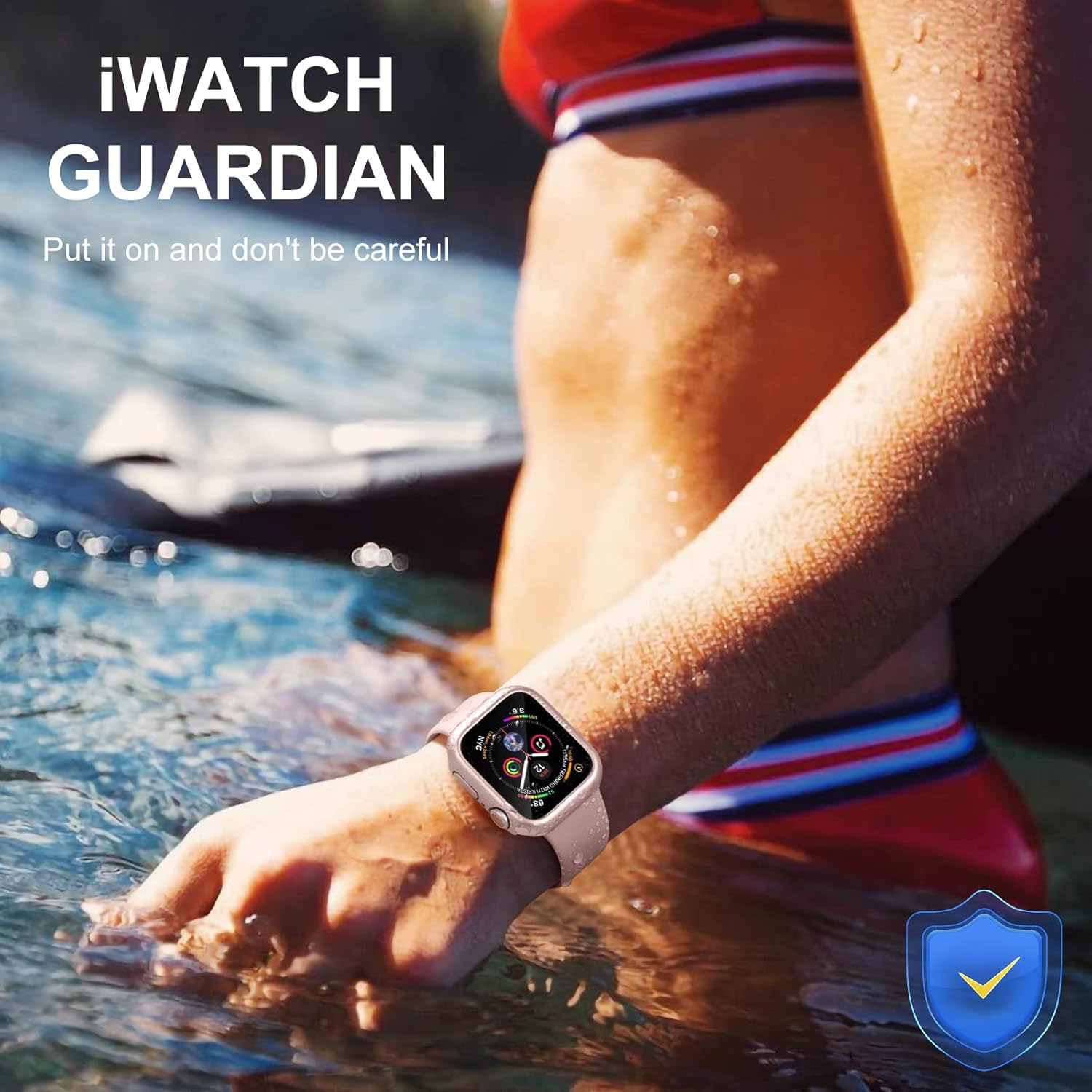 Charlam Funda compatible con Apple Watch de 1.614 pulgadas para iWatch SE Series 9, 8, 7 con protector de pantalla, fundas de protección completa