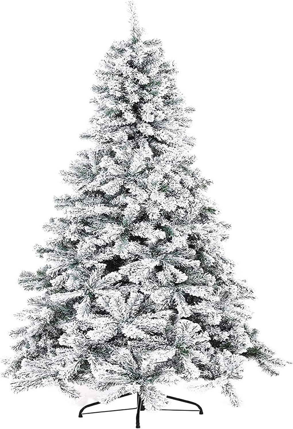 Oakmont – Árbol de Navidad artificial de 7 pies, con ramas de nieve para decoración navideña, con soporte de metal, PVC de alta calidad, 1000 puntas
