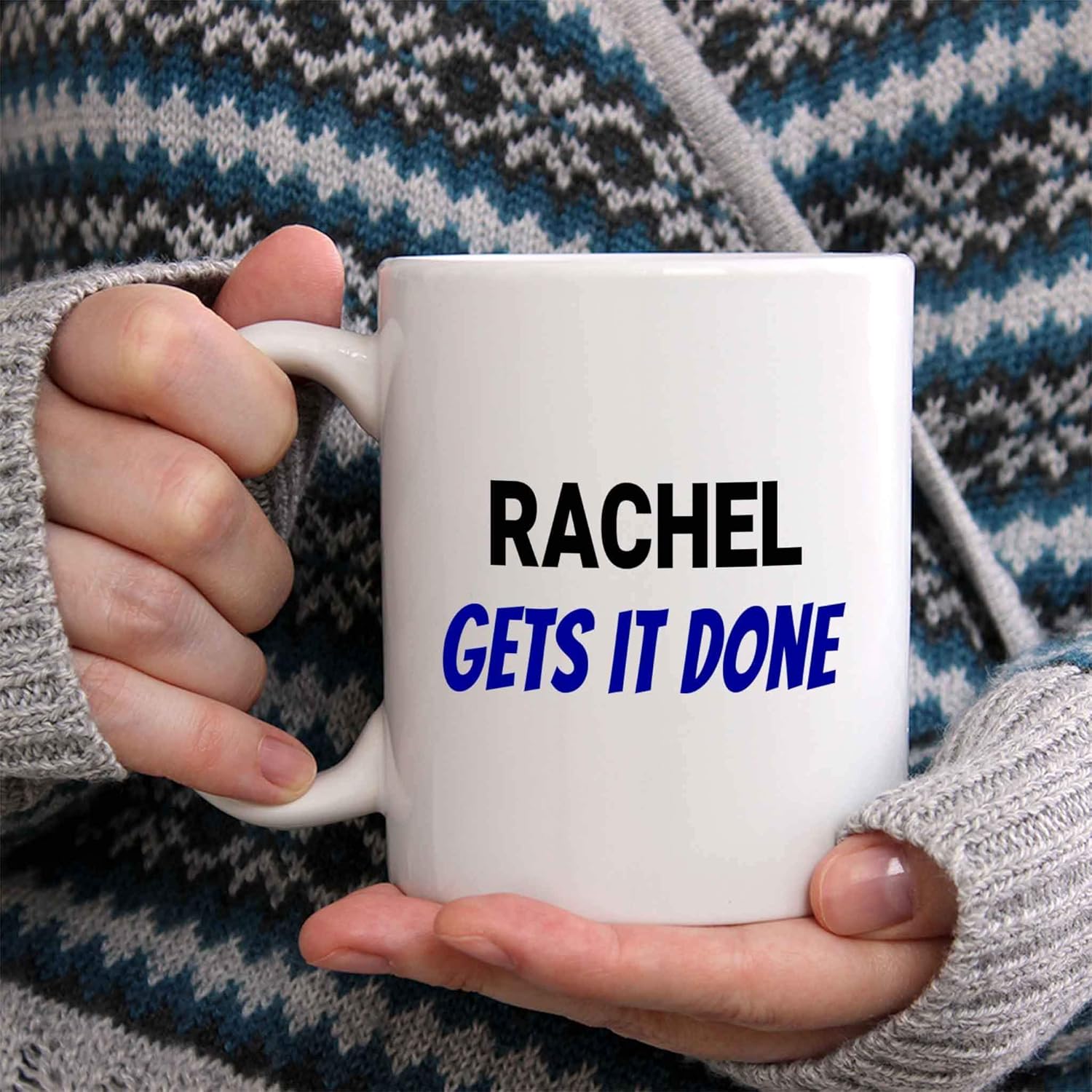 Rachel Gets It Done Taza de café  Taza de cerámica personalizada con nombre, taza personalizada, regalo de cumpleañosNavidad, regalo de vacaciones,