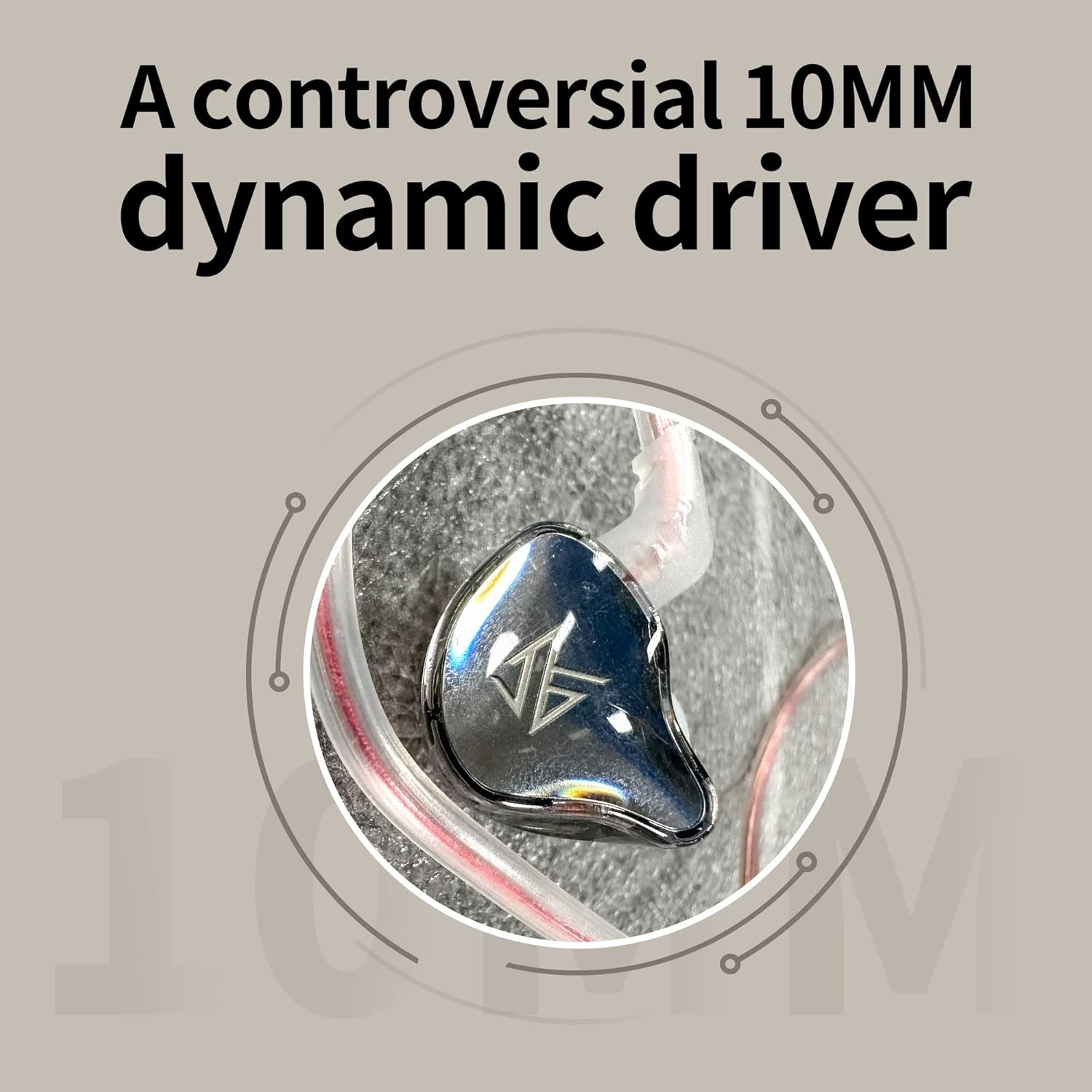 KZ – Auriculares de alta fidelidad para amantes de la música, KZ EDC X Dynamic Driver IEM, auriculares económicos para juegos y deportes (gris