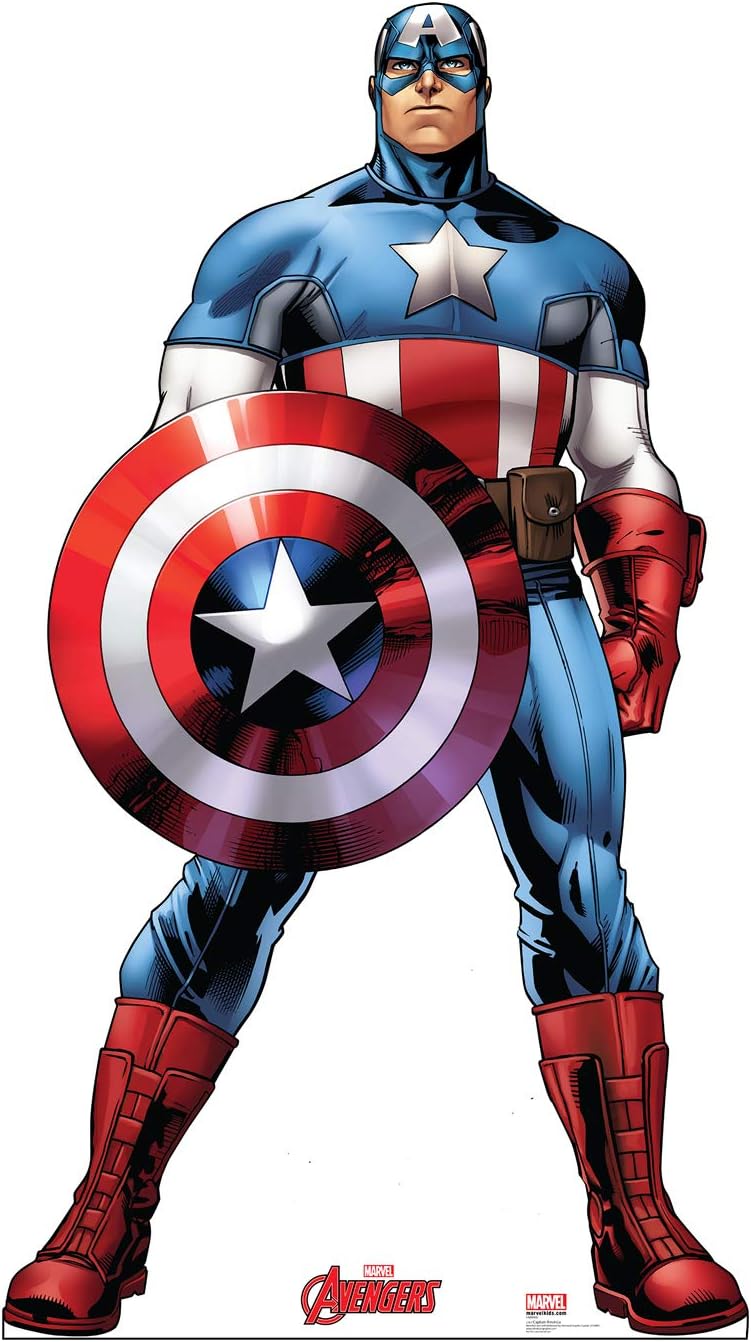 Gráficos avanzados de Marvel’s Avengers Assemble, Tamaño natural, Cartón, para levantarse., Captain America 2, talla única