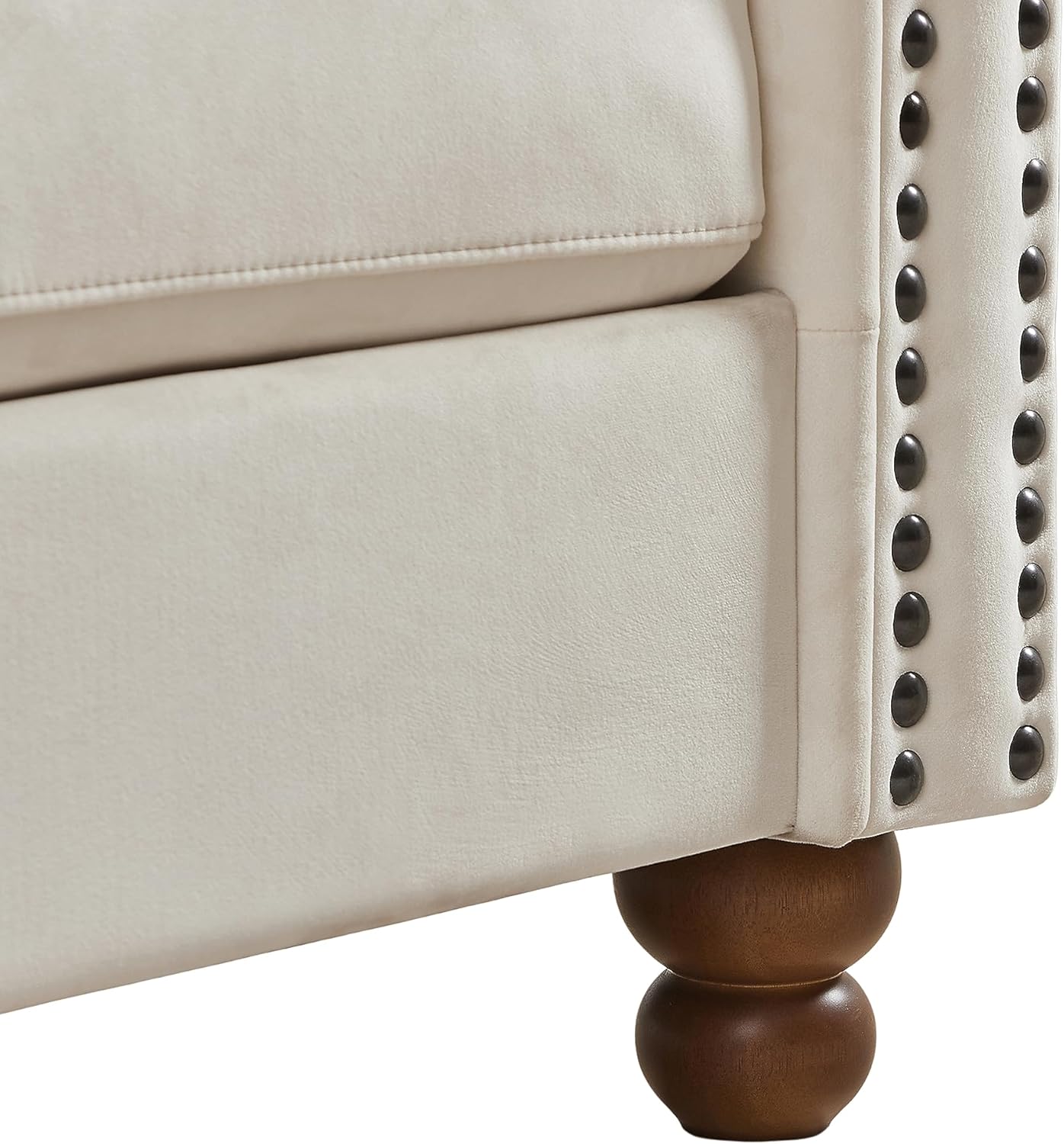Chesterfield – Sofá moderno tapizado cómodo con asientos profundos, sofá de 3 plazas con 2 almohadas para sala de estar, apartamento, oficina, sala