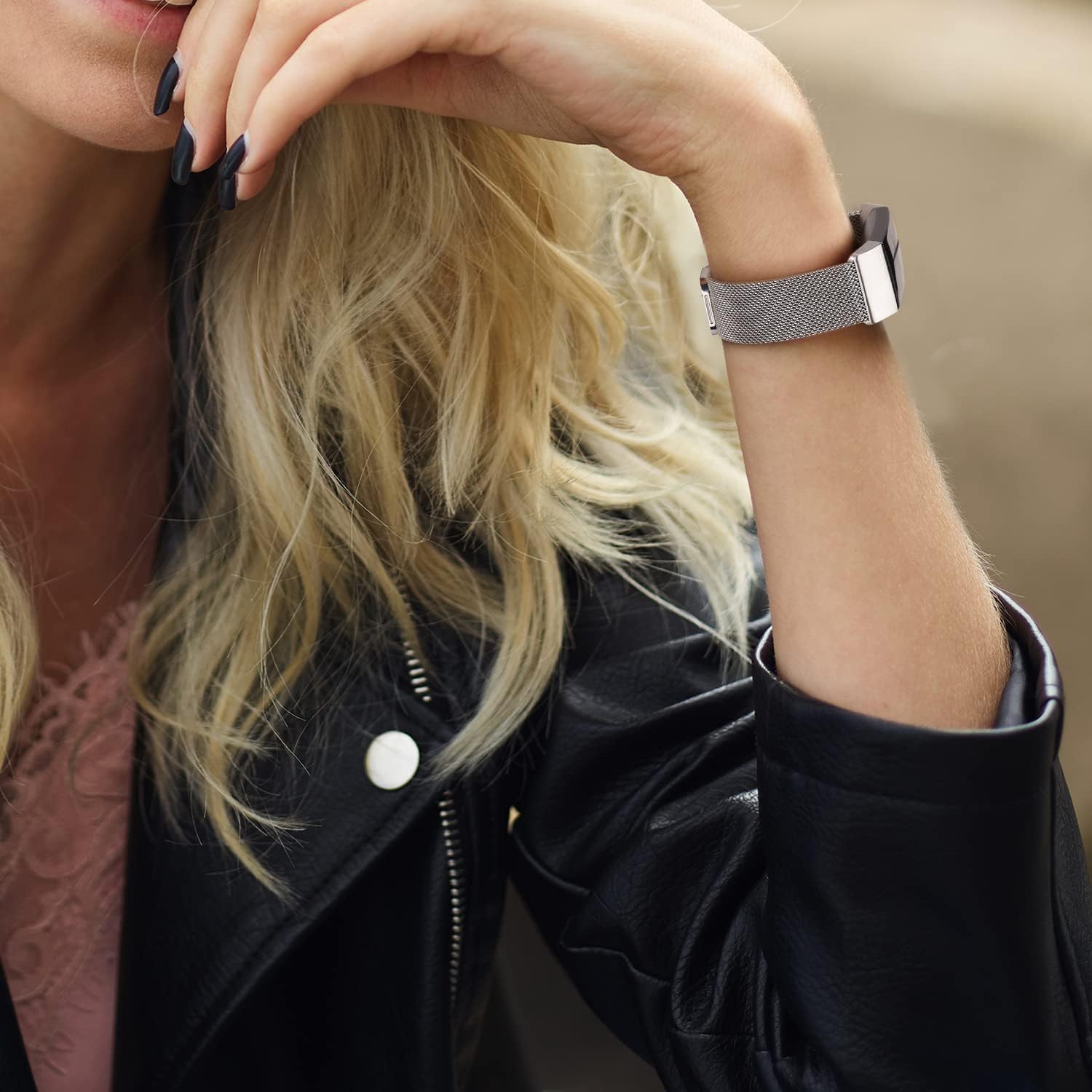 Vancle Correa para Fitbit Charge 4 Band para mujeres y hombres, malla de acero inoxidable transpirable pulsera con cierre magnético ajustable para