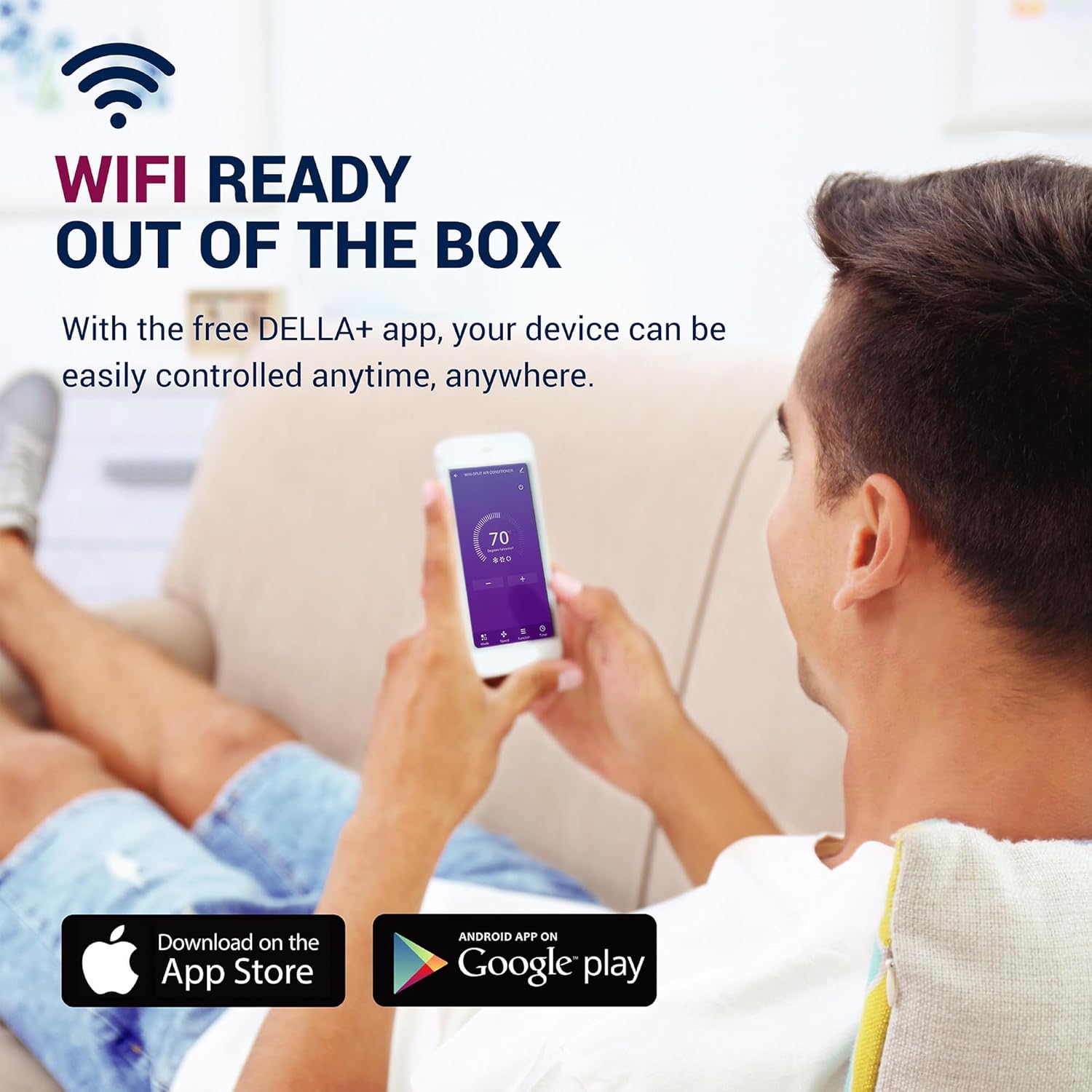 DELLA Optima Series 12,000 BTU Wifi Mini Split AC, funciona con Alexa, Energy Star 208230V 23 SEER2 enfría hasta 550 pies cuadrados de aire