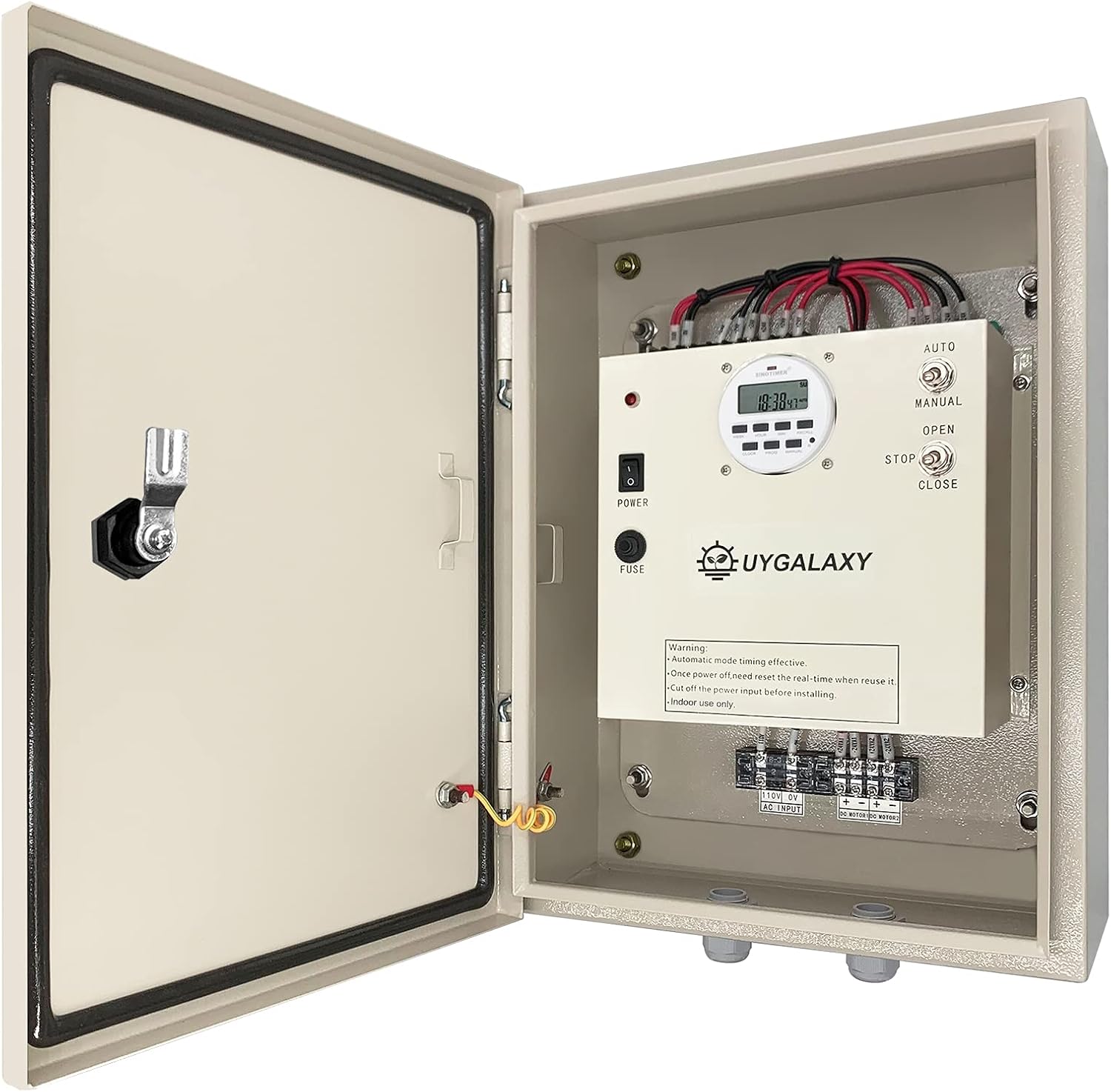 UYGALAXY Controlador de temporizador de motor enrollable de invernadero automático para ventilación con AC110V a DC24V Transformador Control de