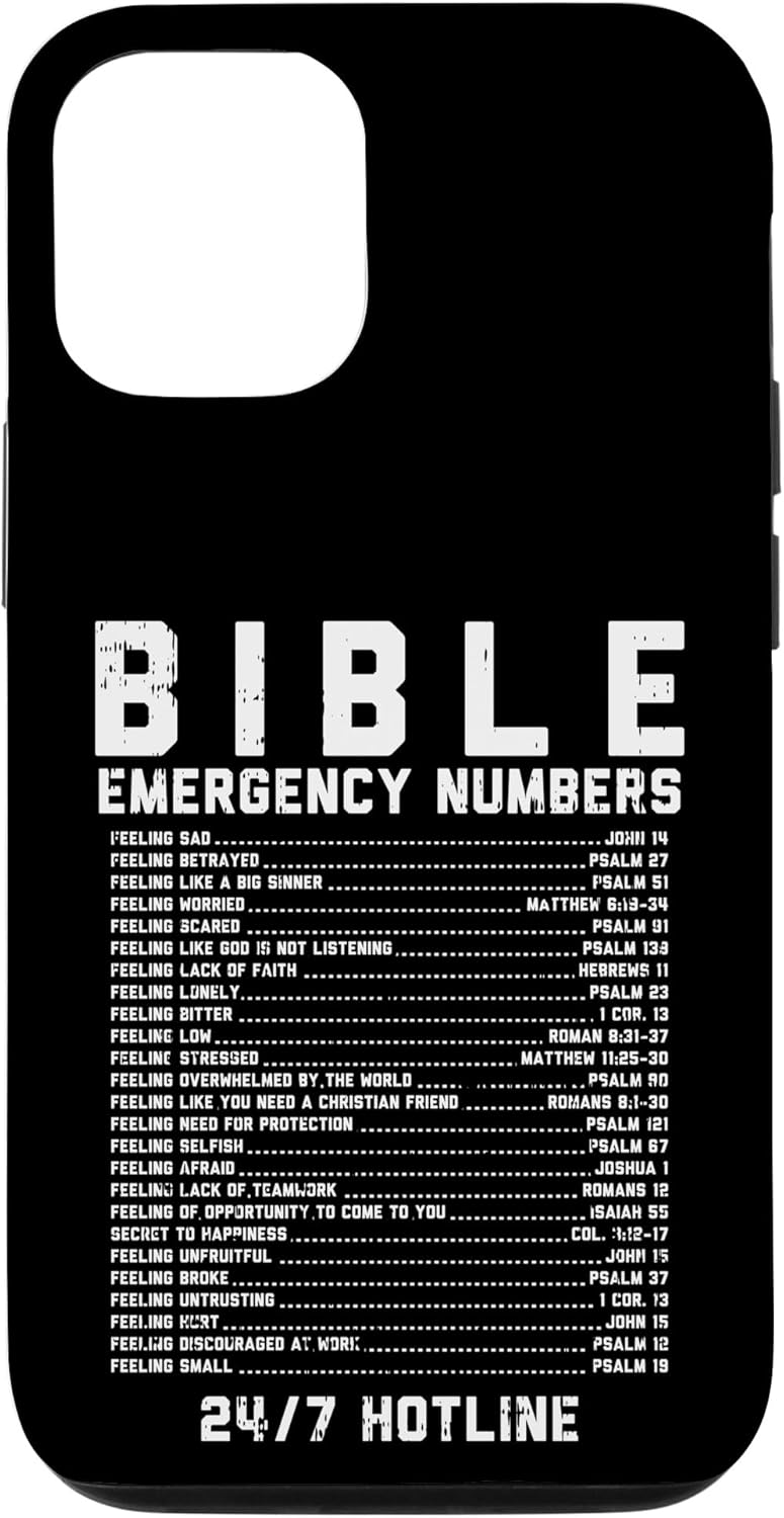 iPhone 1212 Pro Biblia números de emergencia verso Dios Jesús fe cristiano regalo caso