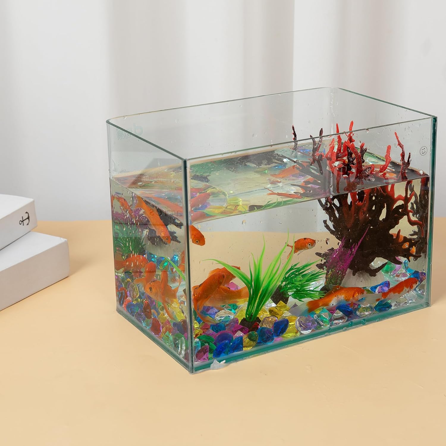 AiFanS Relleno de jarrón para centros de mesa, Home Deco 300 cuentas de relleno de jarrón de 34 pulgadas, canicas de diamante para jarrones, color