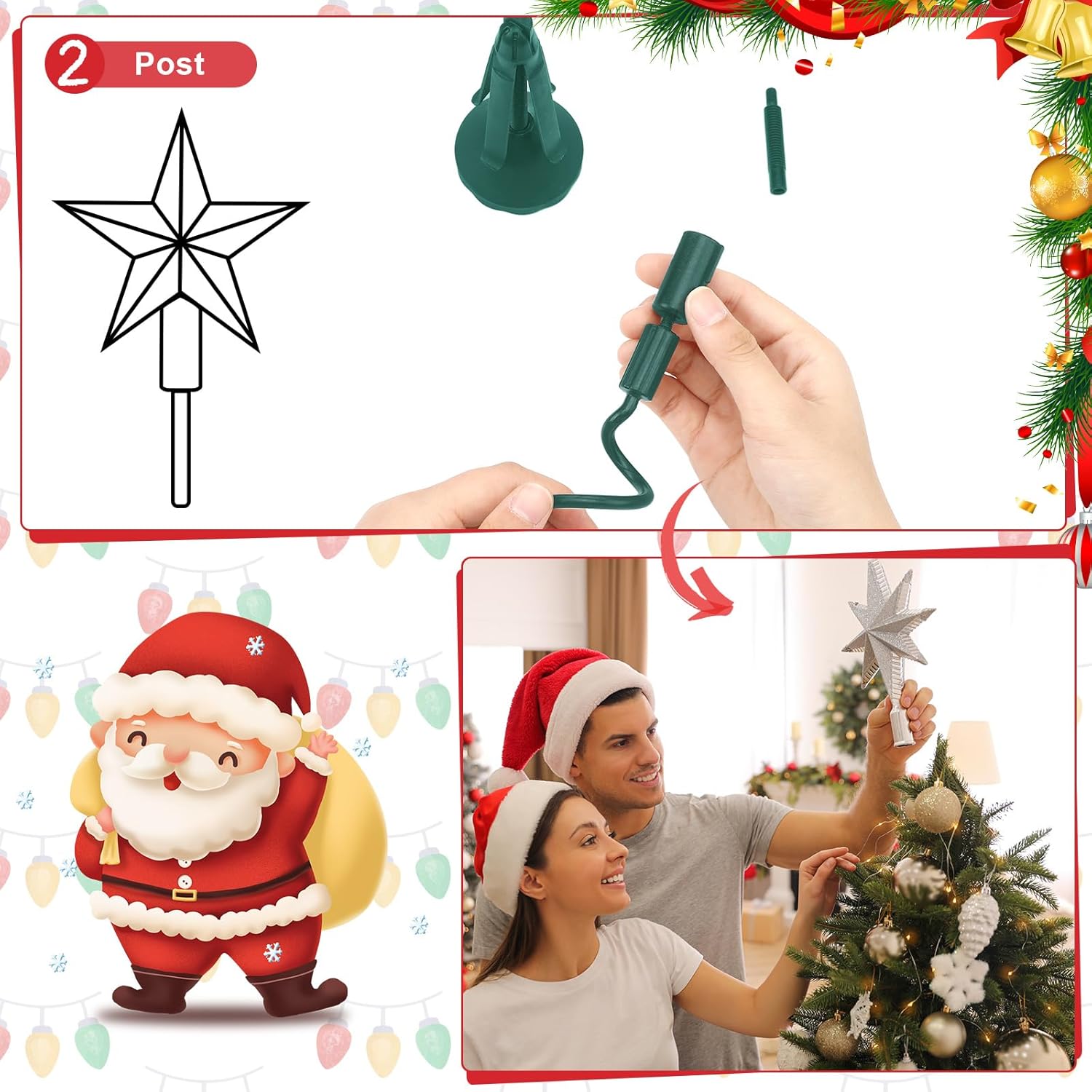 Soporte para decoración de árbol de Navidad, estabilizador universal para árbol de Navidad, adaptador floral para árbol de Navidad, soporte de