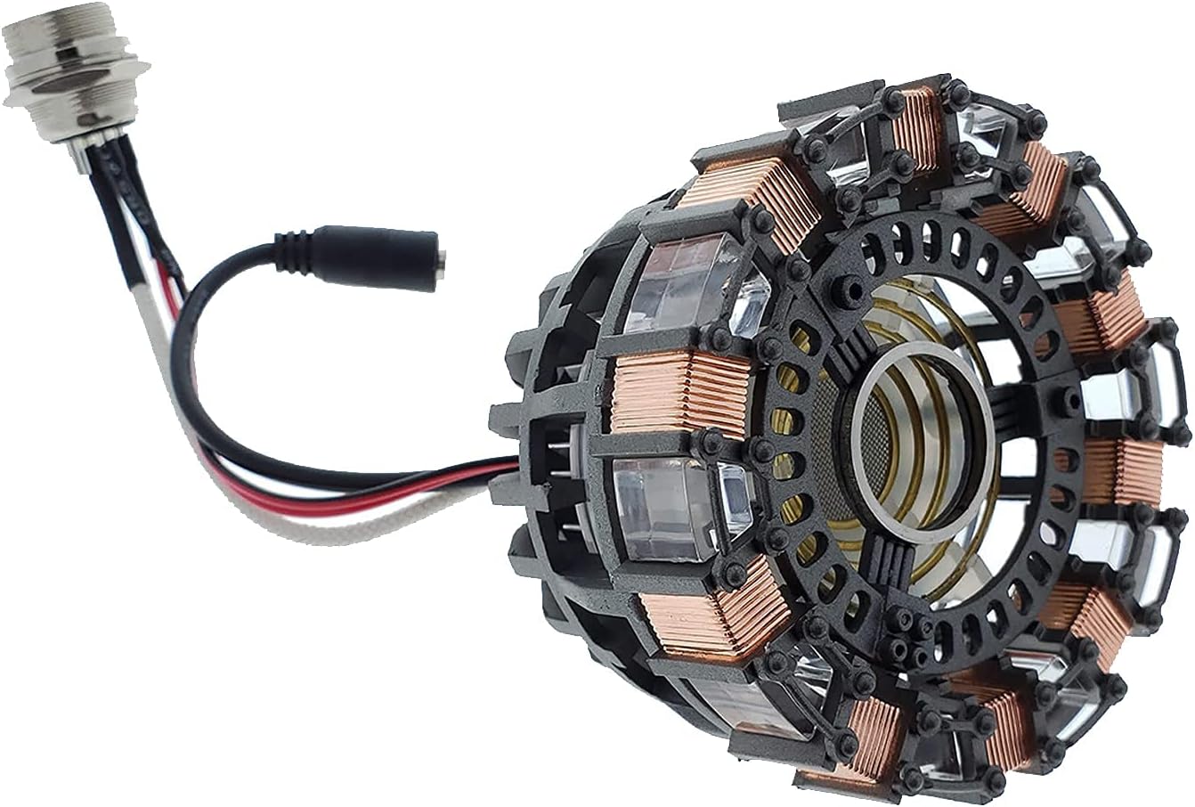 Generic Iron Man Arc Reactor 11 Relación, detección de vibración, luz LED, conexión USB, con vitrina. para colecciones, regalo de juguete