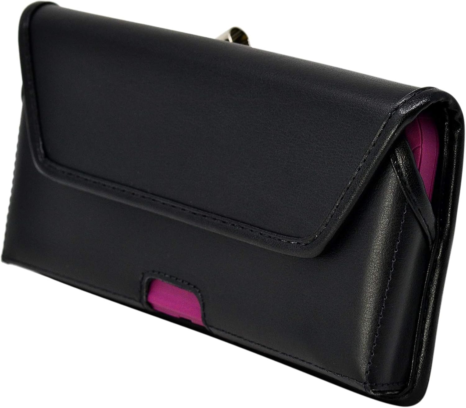 Turtleback Funda para cinturón diseñada para iPhone 12 Pro Max 5G (2020) se adapta con OB Defender o fundas voluminosas, funda de cuero negro con