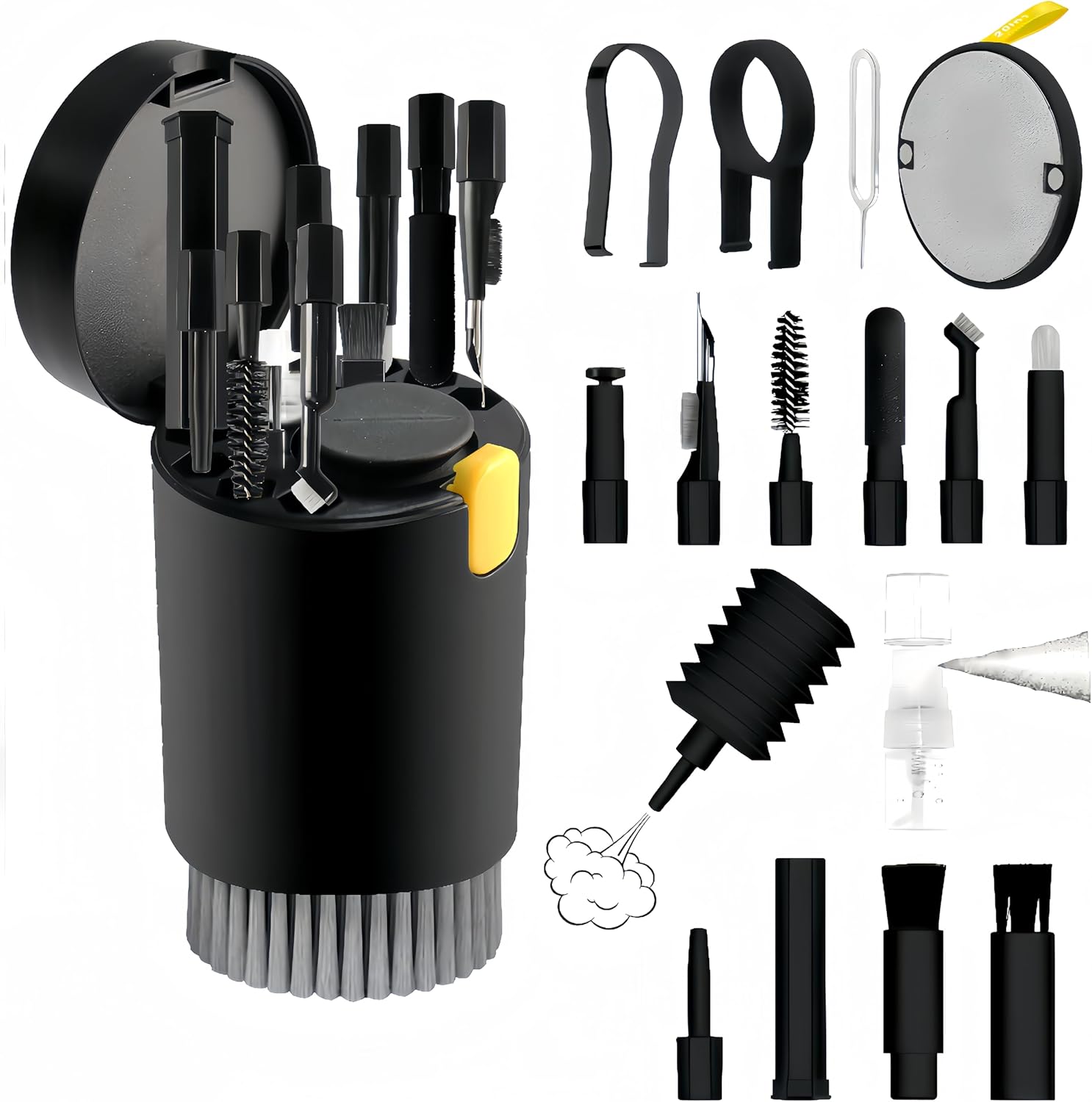 Kit de limpieza de auriculares para pantalla de teléfono portátil 20 en 1, kit de limpieza de teclado, kit de limpieza de teclado con cepillo de