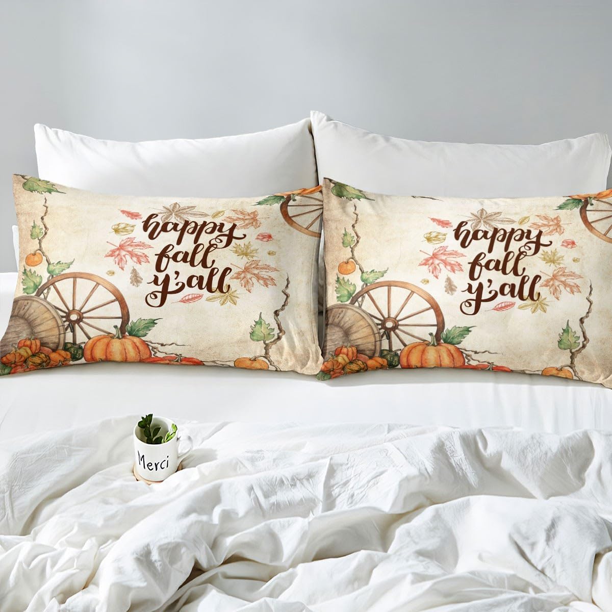 Fall Cabin – Sábana bajera ajustable para niños, tamaño individual, juego de ropa de cama retro con hojas de arce otoñal, decoración de dormitorio