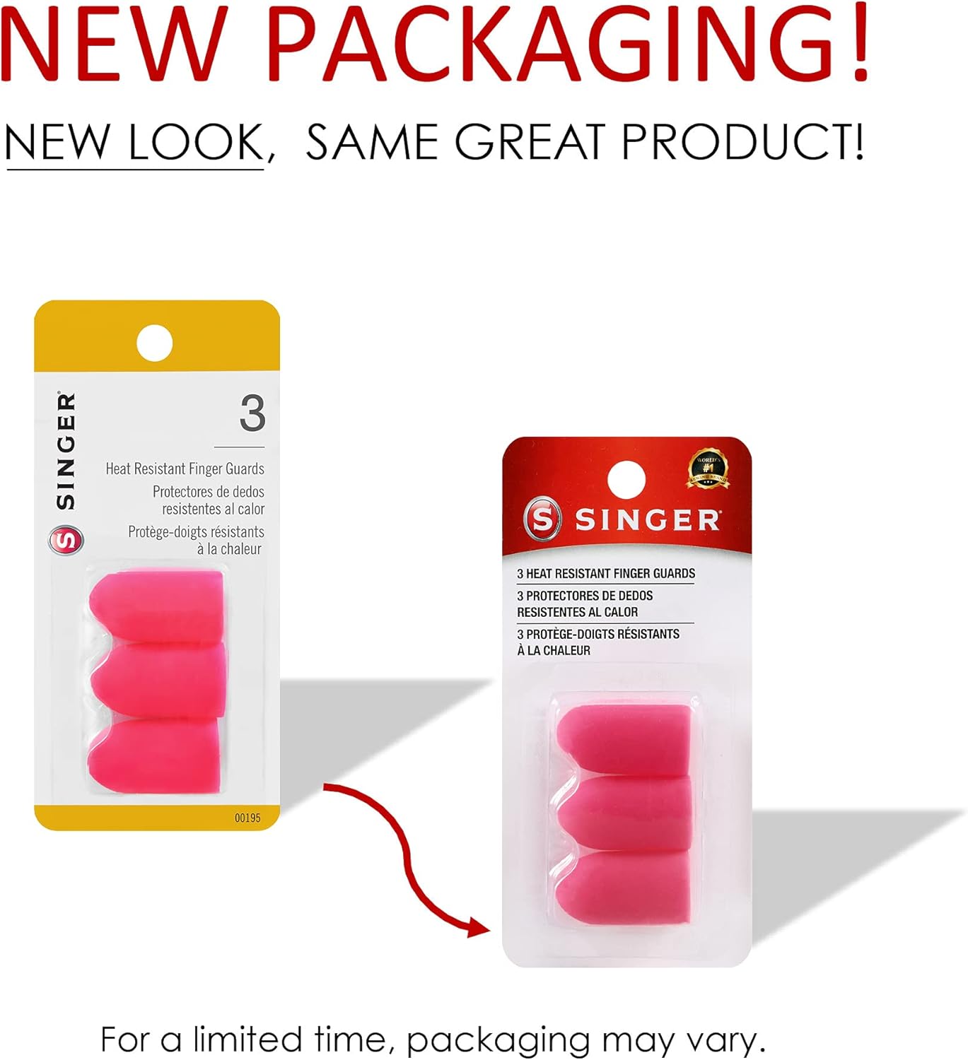 SINGER 00195 – Protectores de dedos protectores resistentes al calor, 3 unidades, color rosa