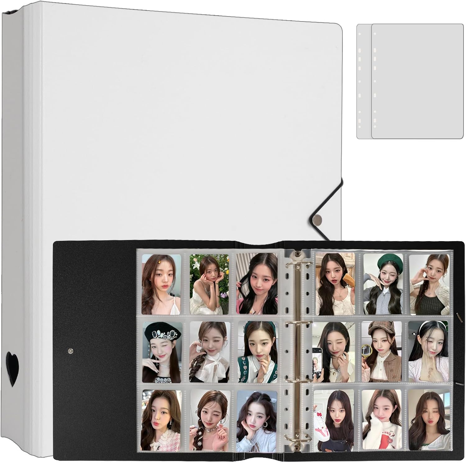 Carpeta minimalista A4 para tarjetas fotográficas con 25 páginas, 9 bolsillos interiores de un solo lado y 2 divisores sin ácidos con 225 bolsillos