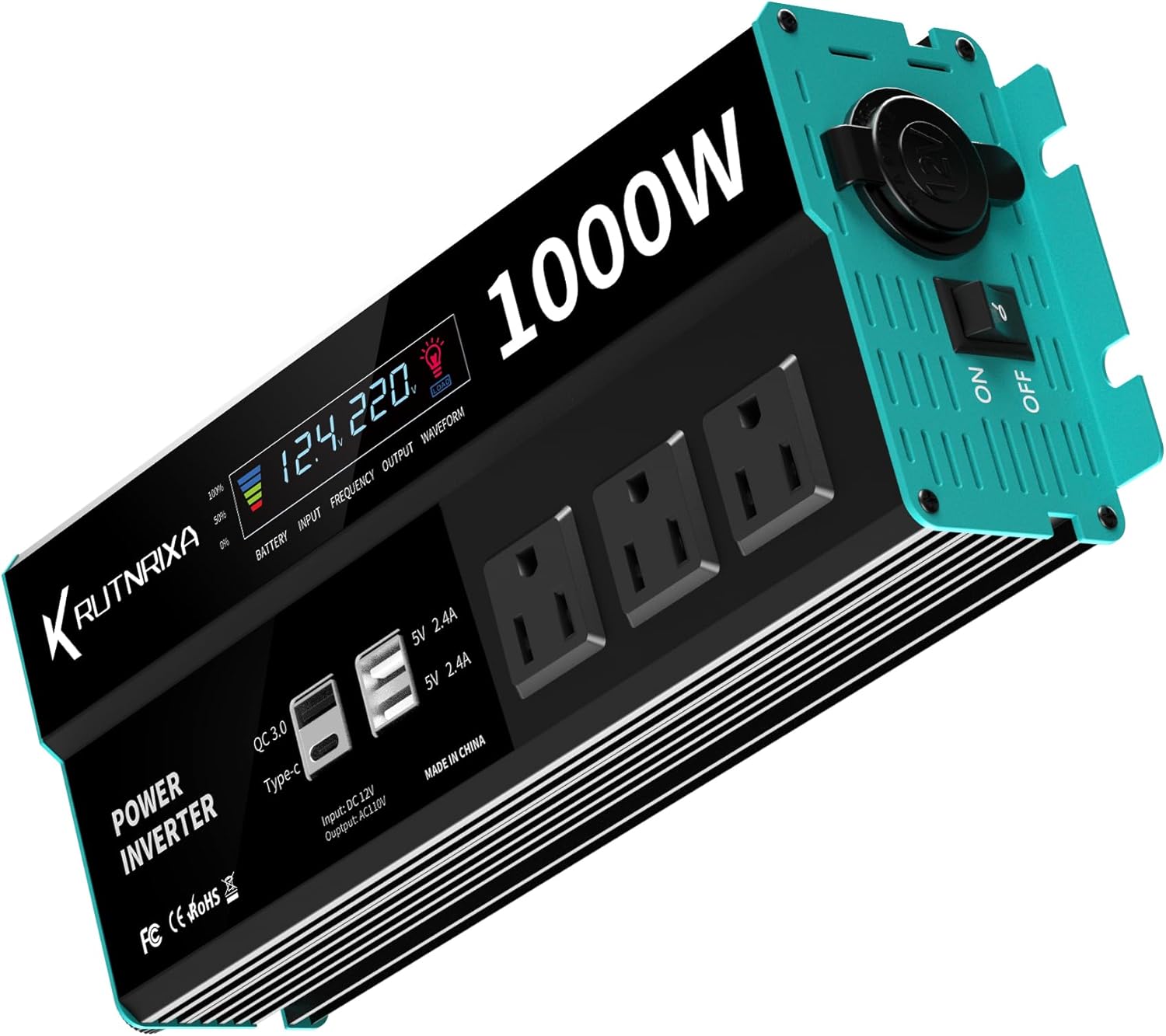 Inversores de corriente de 1000 W, 12 V CC a 110 V CA, convertidor para vehículos USB-CPD de 25 W, puertos de carga rápida, adaptador de cargador de