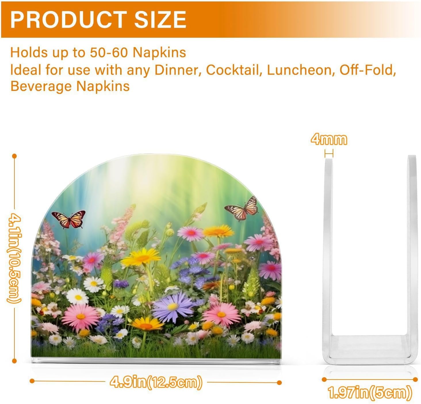 Servilleteros de mariposa de primavera para mesas, servilleteros de acrílico transparente para servilleteros de cóctel para cocina, restaurante,