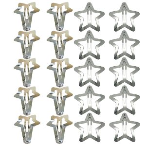 20 pinzas para el cabello Y2K de 1.57 pulgadas, accesorios plateados para el cabello de niña de los años 2000, pinzas de estrellas, pasadores de 20 pinzas para el cabello Y2K de 1.57 pulgadas, accesorios plateados para el cabello de niña de los años 2000, pinzas de estrellas, pasadores de