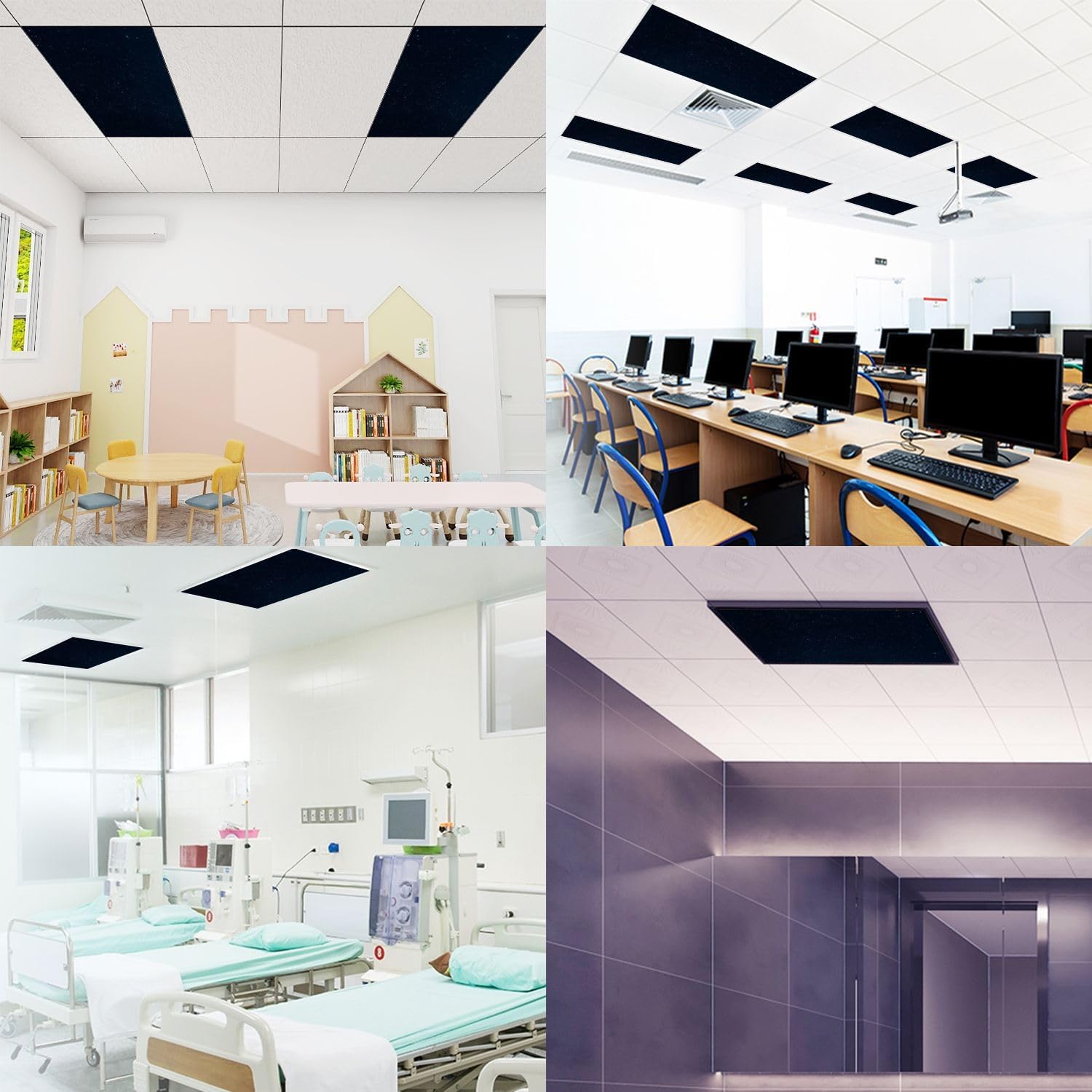 UDXOMZAGK Paquete de 8 cubiertas de luz fluorescente para luces de techo, cubiertas magnéticas de luz nocturna para aula, hogar, oficina, escuela,