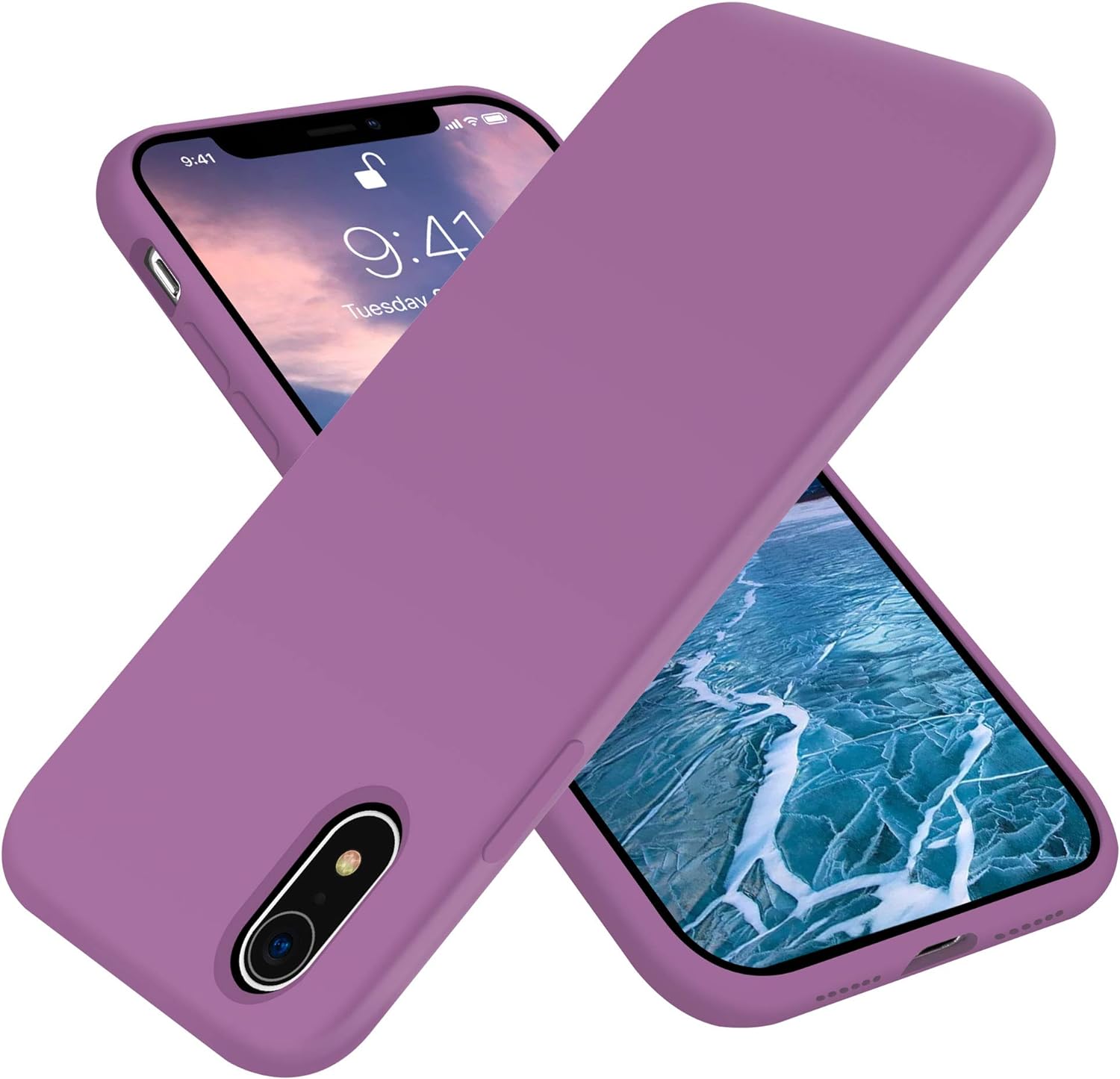 OTOFLY – Funda protectora para iPhone XR (sedosa y suave al tacto), de goma de silicona suave de alta calidad, protección total antigolpes,