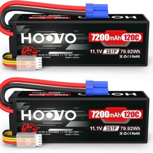 HOOVO Funda rígida de batería Lipo de 11.1 V 120C 7200 mAh 3S con conector EC5 compatible con RC Car Truck Buggy RC Boat Tracxas LOSI Associated HOOVO Funda rígida de batería Lipo de 11.1 V 120C 7200 mAh 3S con conector EC5 compatible con RC Car Truck Buggy RC Boat Tracxas LOSI Associated