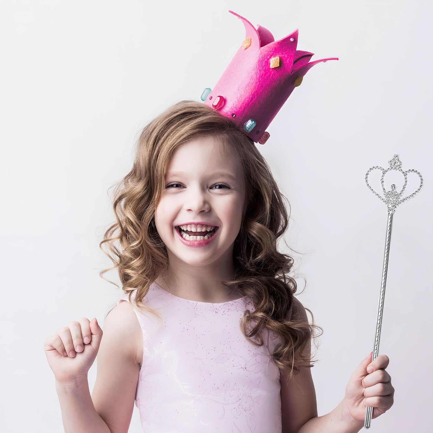 Liatunou Paquete de 2 varitas de estrella plateadas, varitas de corona, varitas de hadas de princesa, palos mágicos para niñas, cumpleaños, fiesta,