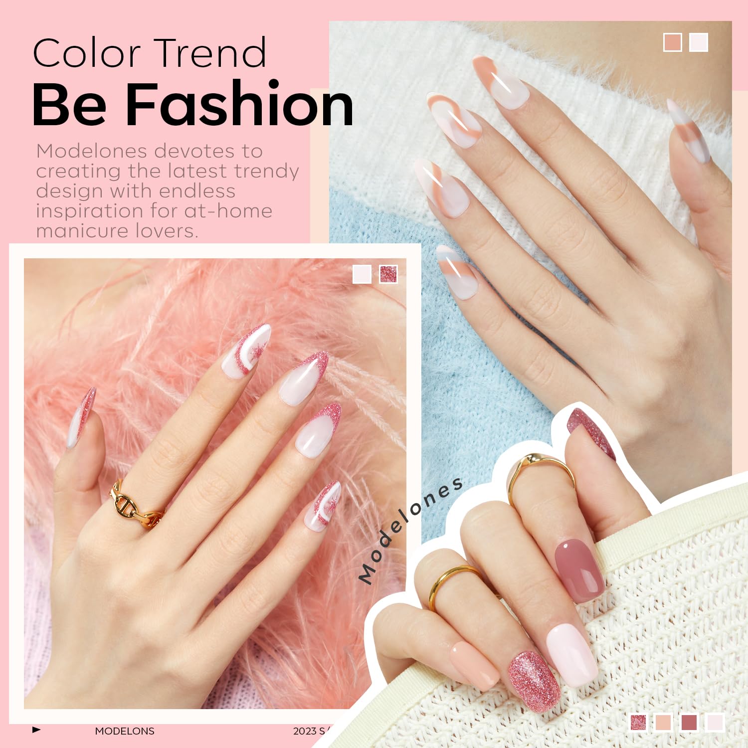Modelones Kit de 45 esmaltes de uñas de gel con kit de inicio de luz UV, 28 colores para todas las estaciones, juego de manicura de gel de uñas que