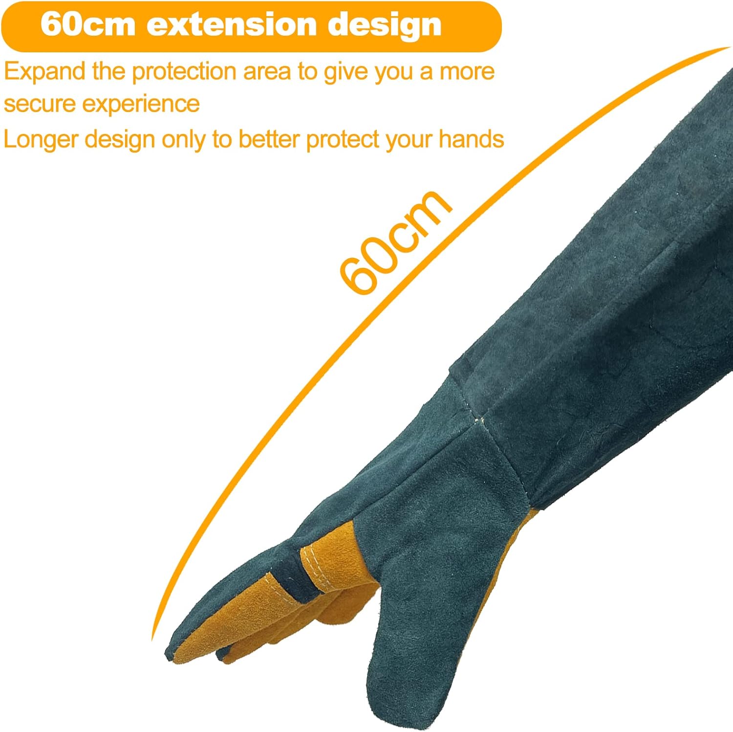 Guantes de manejo de animales a prueba de mordeduras de cuero reforzado de Kevlar, guantes de protección, guantes antimordeduras para entrenamiento