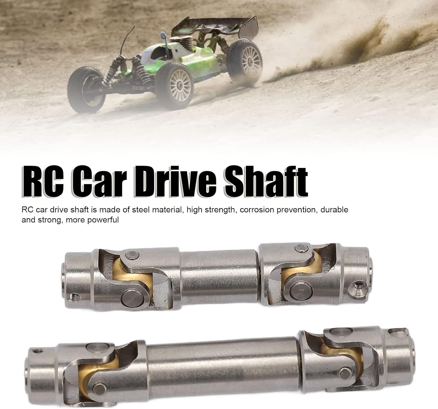 Juego de eje de transmisión de coche RC, eje de transmisión central delantero y trasero de acero inoxidable duradero para 118 RC piezas de