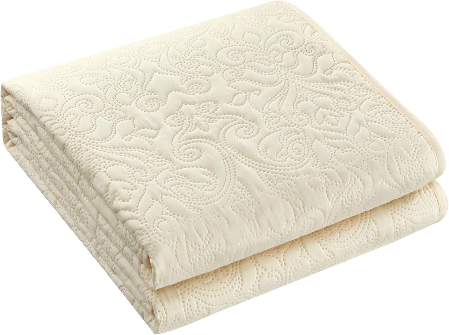 Chic Home Sachi – Juego de edredón de 3 piezas con diseño de pergamino floral, fundas de almohada incluidas, tamaño King, color beige