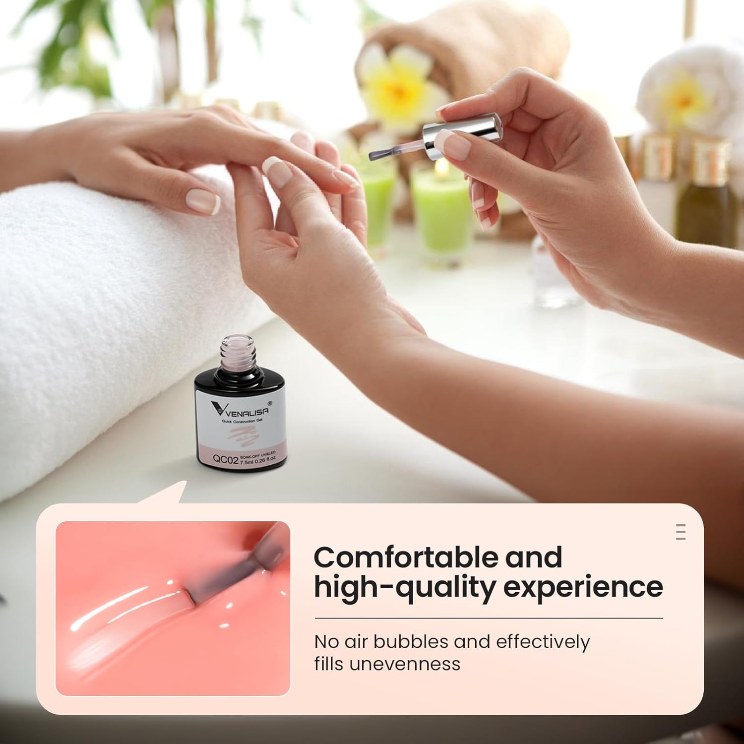 VENALISA – Juego de esmaltes de uñas de gel gel para uñas, color rosa nude, 6 colores neutros, transparentes, blanco lechoso, kit de manicura, arte