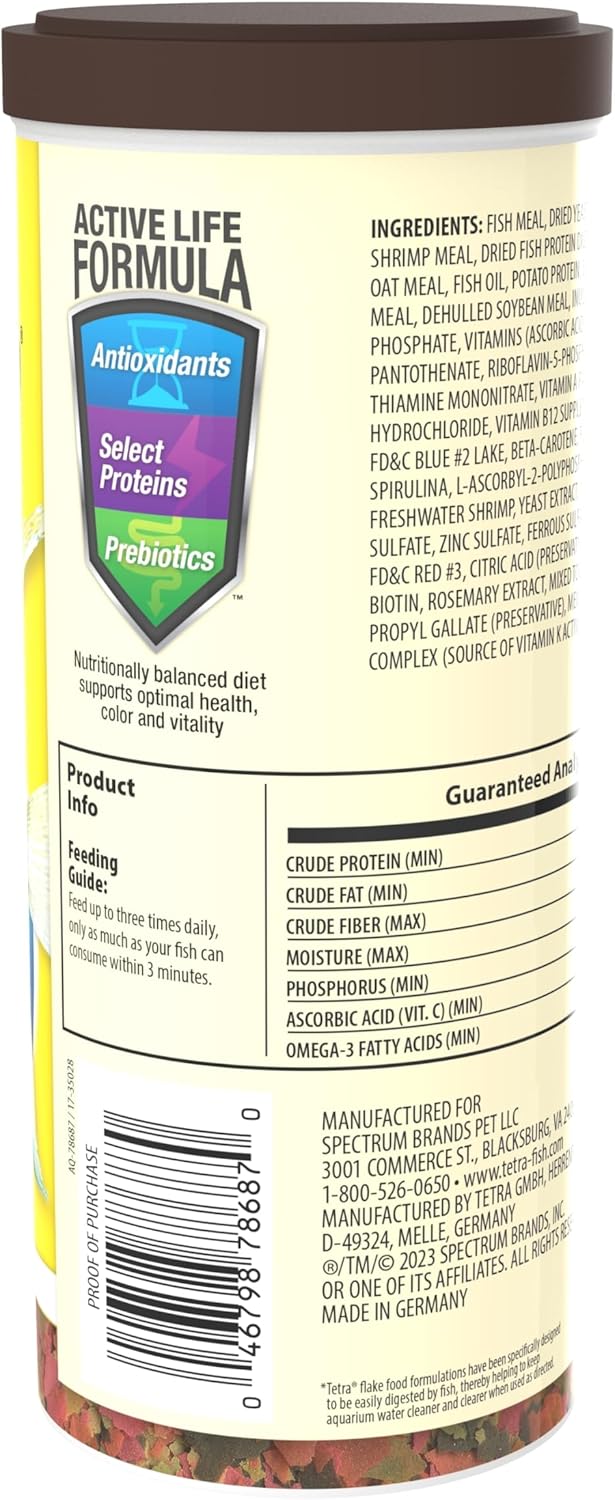 Tetra Min Alimento nutricionalmente equilibrado en escamas tropicales para peces tropicales, 8.81 oz