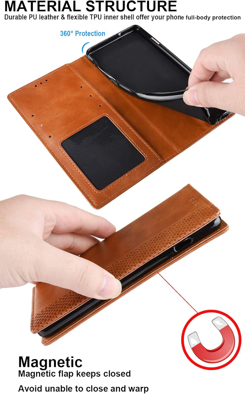 SHIEID Funda tipo cartera para Xiaomi Poco X3 Pro, protector de pantalla incluido, funda de piel con tapa para teléfono celular con tarjetero para