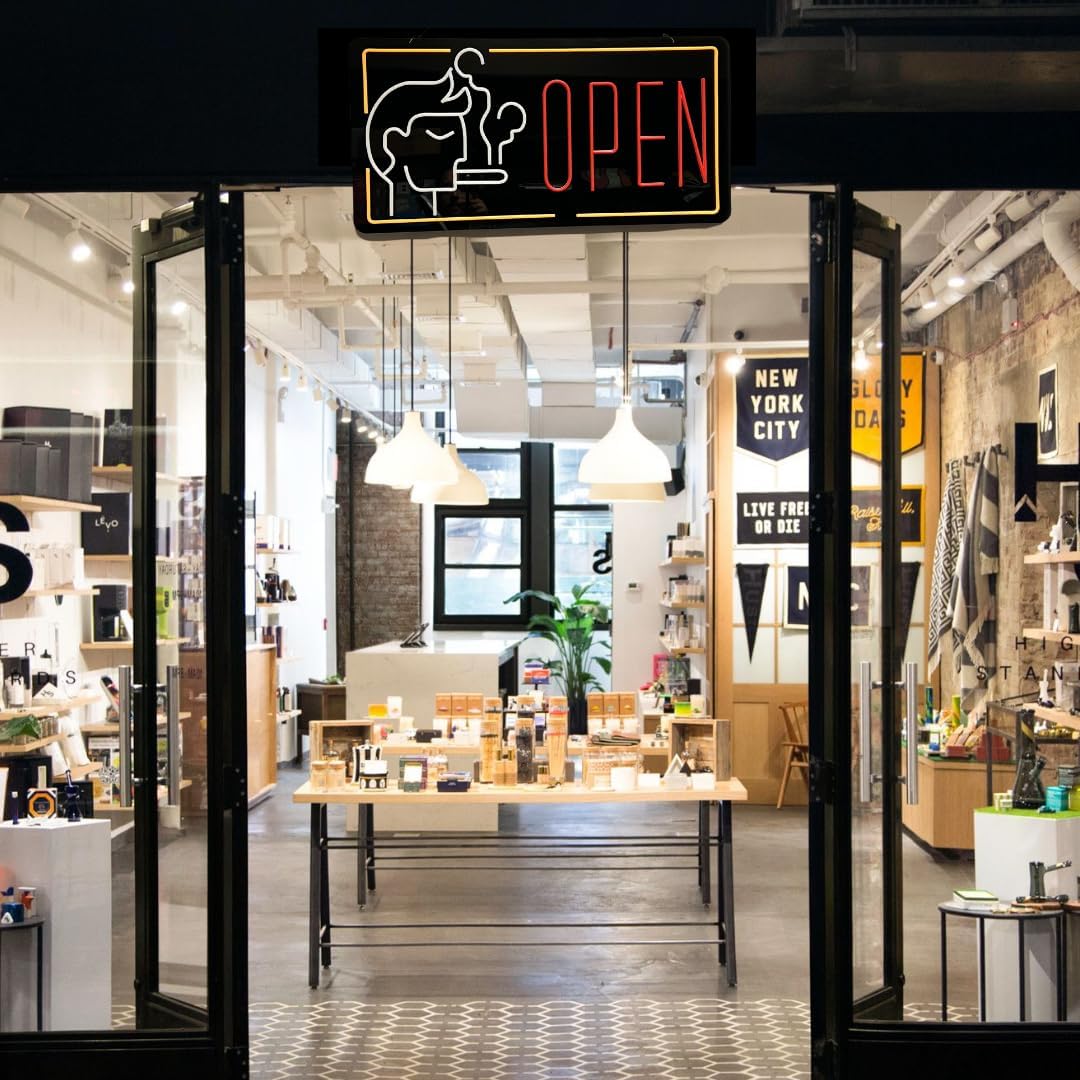 Letrero LED “Cigar – Open” con icono, complemento perfecto para sala de cigarros, ahumaderos y bares caseros