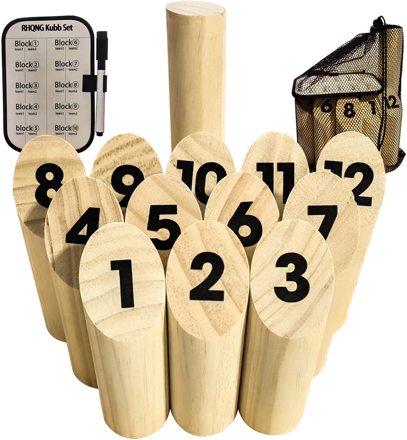 RHQNG Kubb Premium – Juego de Kubb Yard – Última diversión y atractivo juego al aire libre para todas las edades