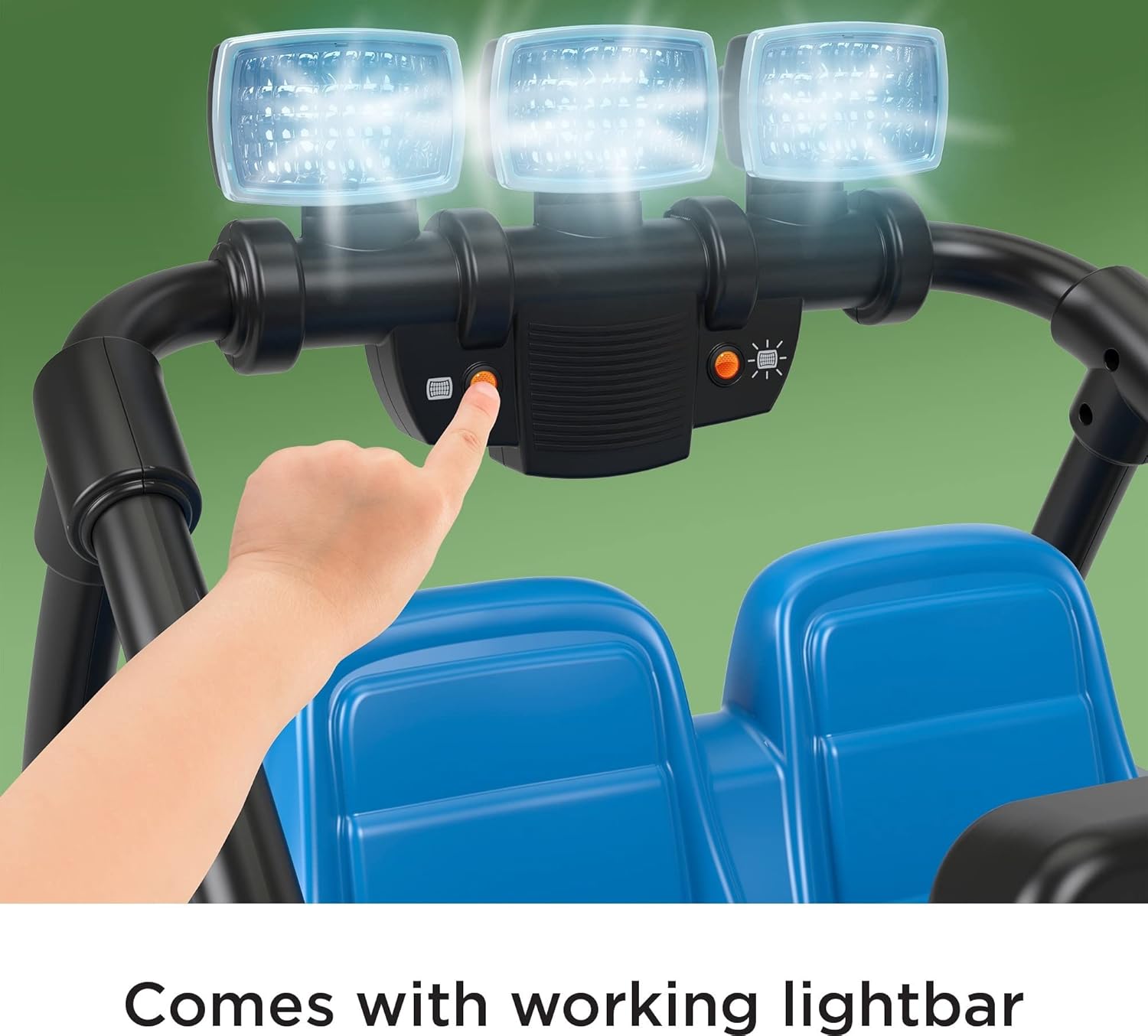 Power Wheels Jurassic World Dino Damage Jeep Wrangler – Juguete para montar con luces, sonidos y dinosaurios, tracción multiterreno, juguete