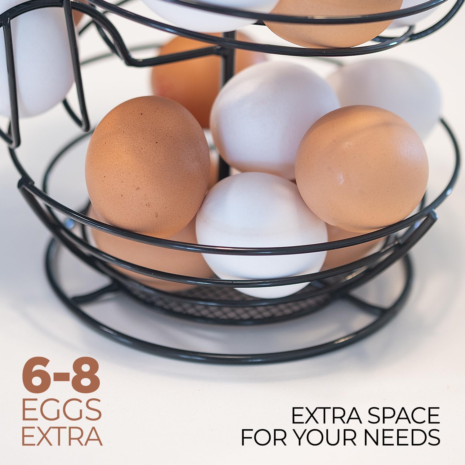 Soporte para huevos frescos, soporte para huevos en espiral con cesta de almacenamiento, soporte para huevos de gallina, almacenamiento de huevos de