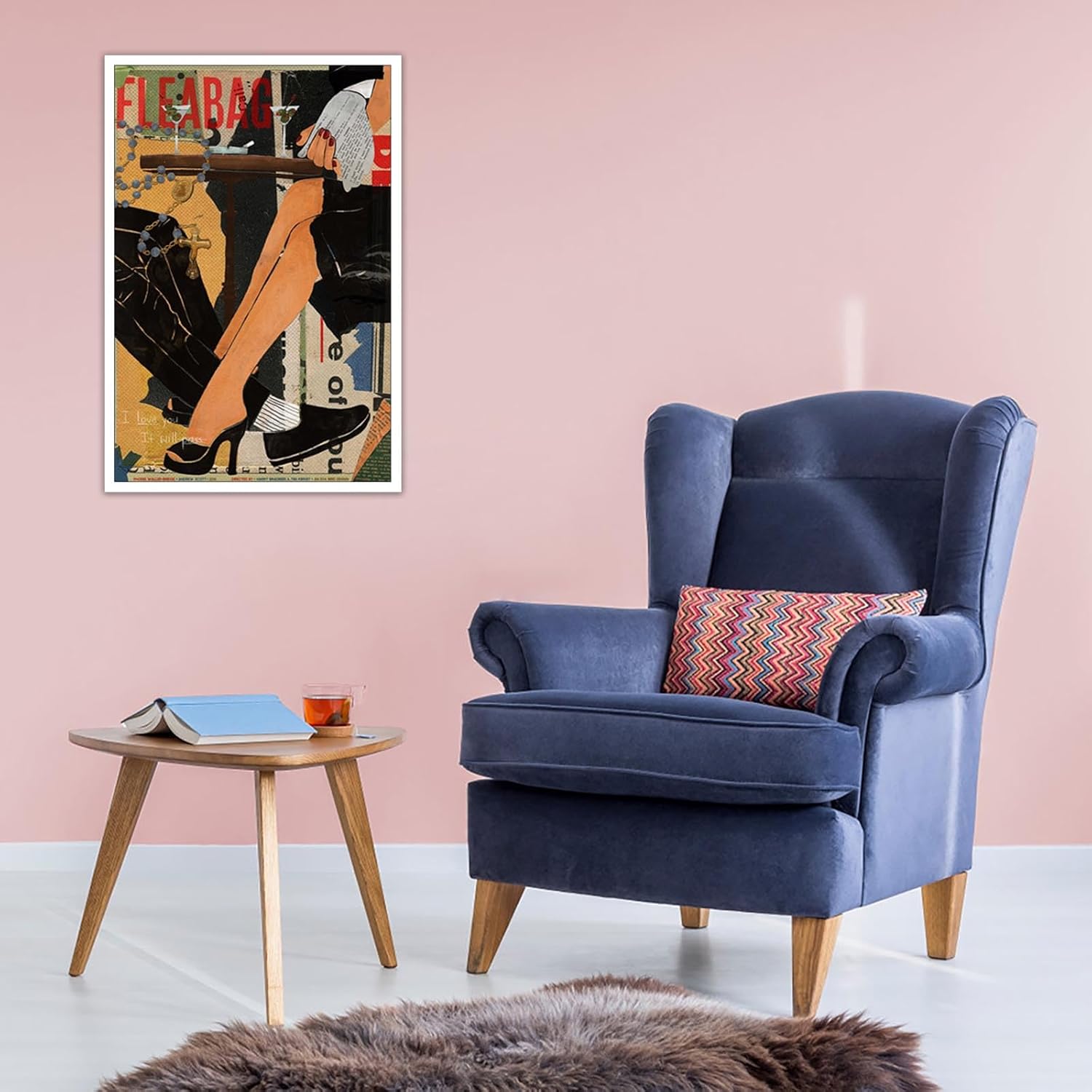 Dcvjiy Póster colorido retro de moda con texto en inglés I Love You Is Will Pass, lienzo decorativo para pared, diseño de barra y carrito,