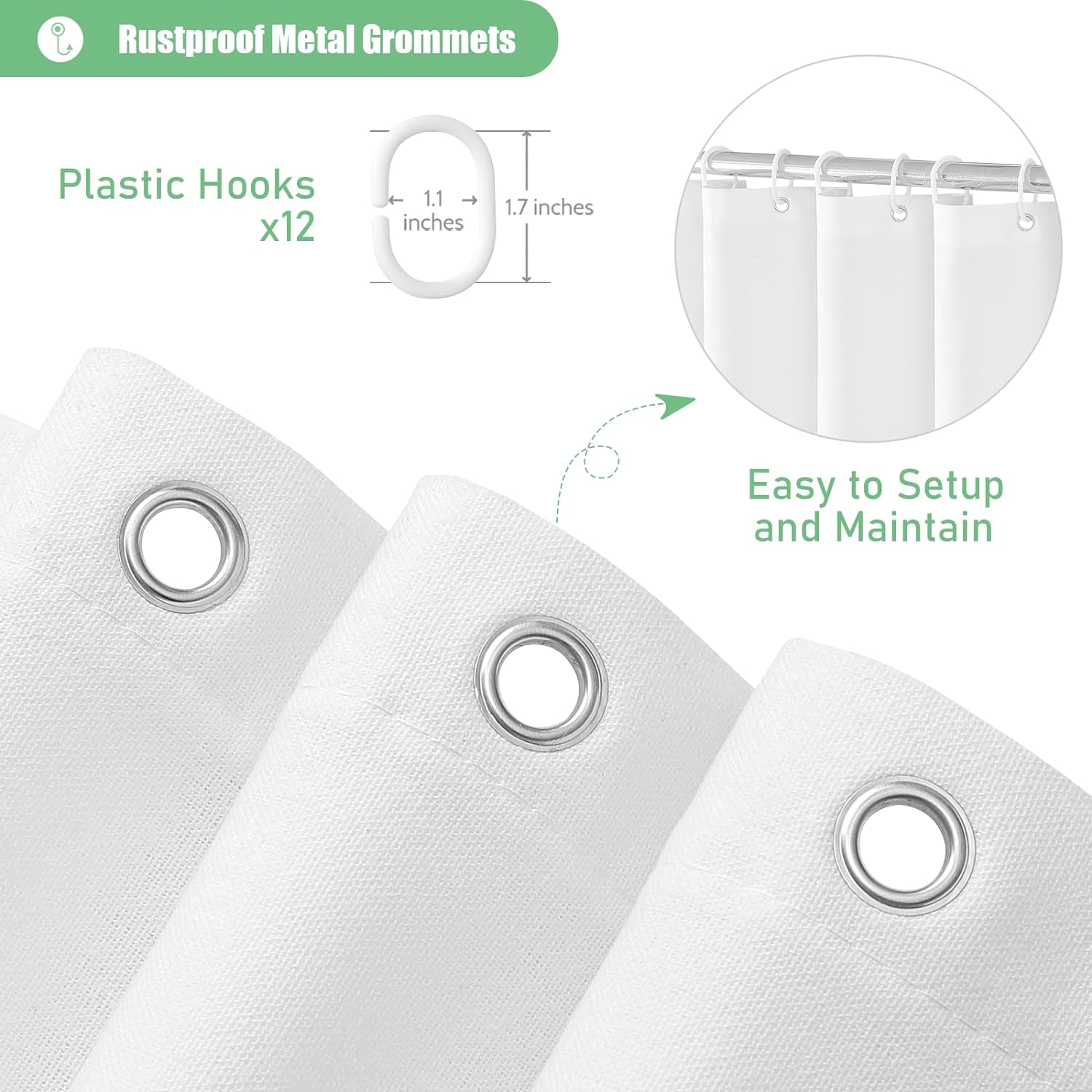 Dynamene Cortina de ducha de tela beige, cortinas de ducha con borlas a rayas bohemias para baño, juego de cortina de ducha de lino bohemio