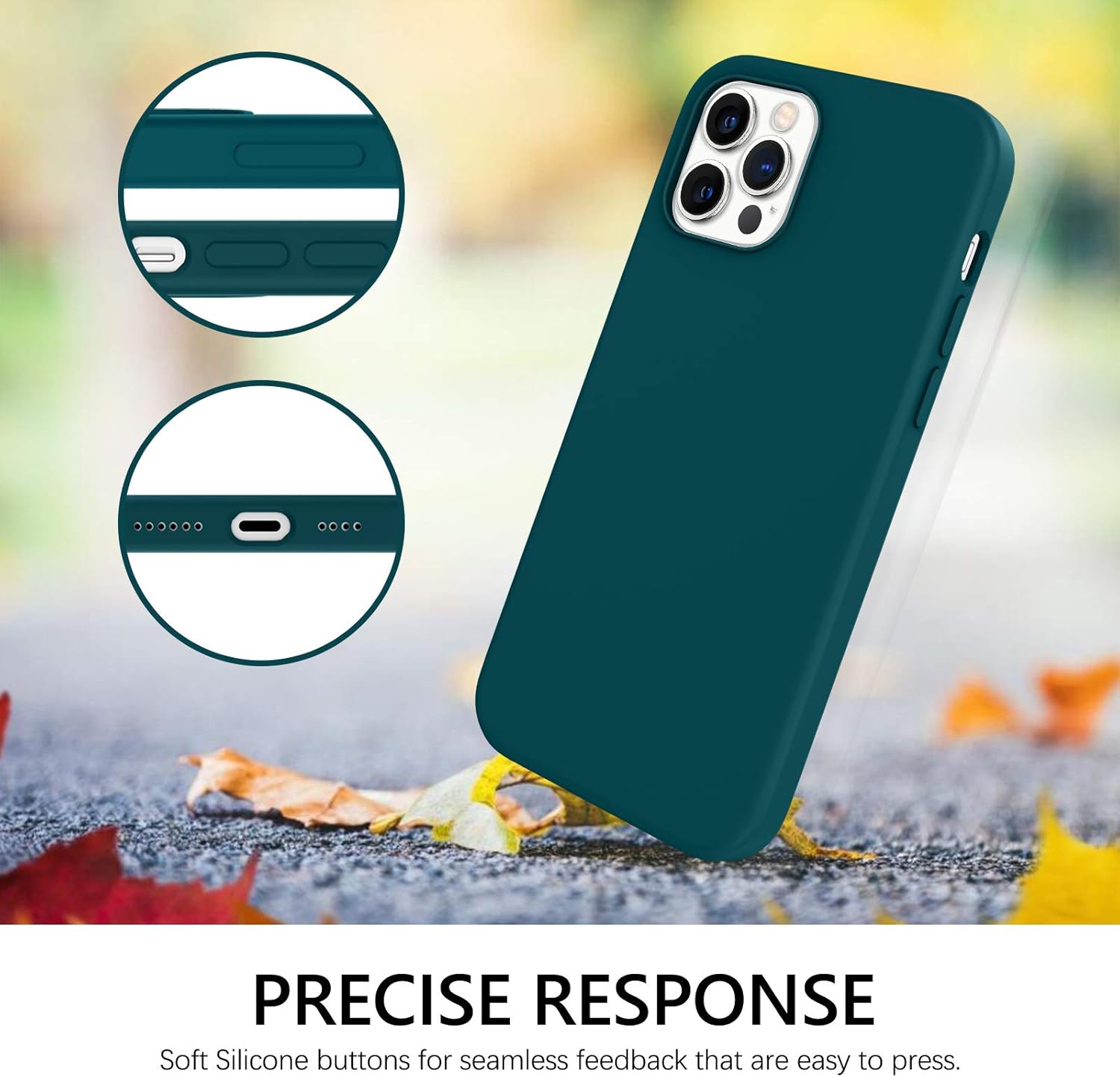 GUAGUA Funda compatible con iPhone 12 Pro Max de 6.7 pulgadas, 5G, silicona líquida, goma de gel suave, delgada, forro de microfibra, funda de cojín