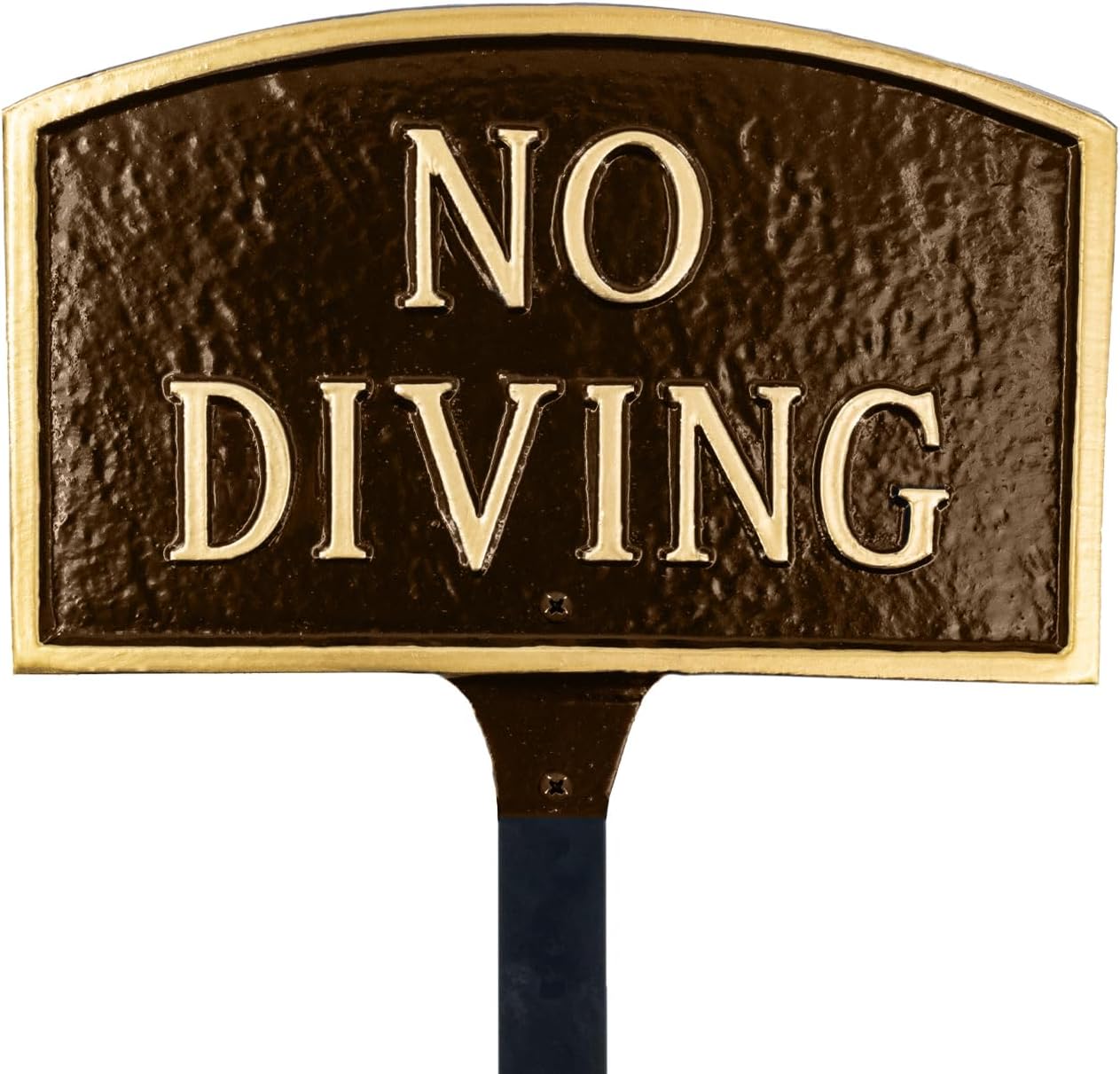 Letrero de placa con texto en inglés “No Diving Arch” – Letrero de piscina – Letrero de advertencia de piscina – Letrero de no buceo para piscina –