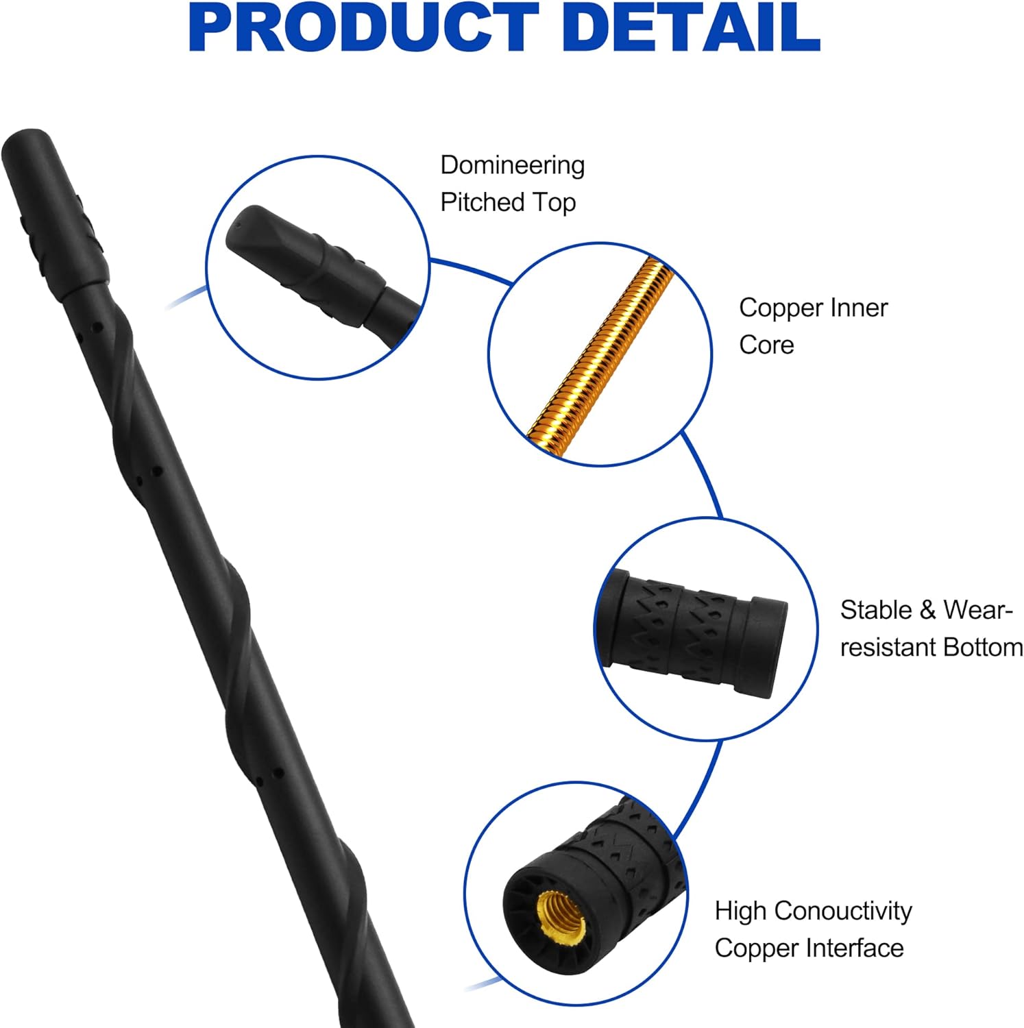 KSaAuto Accesorios de antena en espiral de 13 pulgadas compatibles con motocicletas Harley Davidson 1998-2024, diseñada para Harley Touring Electra