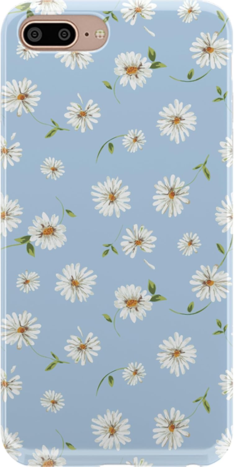 Casely Funda para iPhone 678 Plus  Daisy Daydream Baby Blue Floral Hard Shell Funda para teléfono